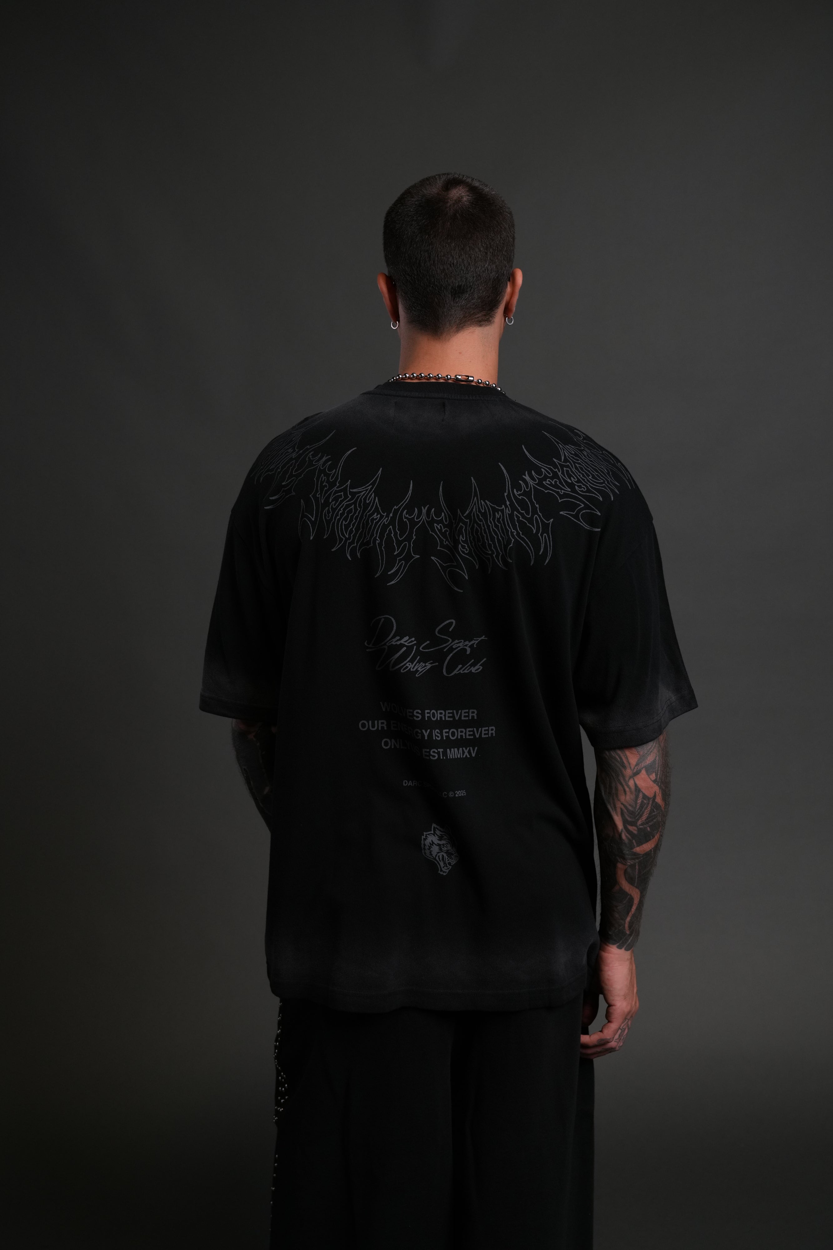 Hesh Core "Premium" Oversized Tee in Black Dawn Sun Fade
