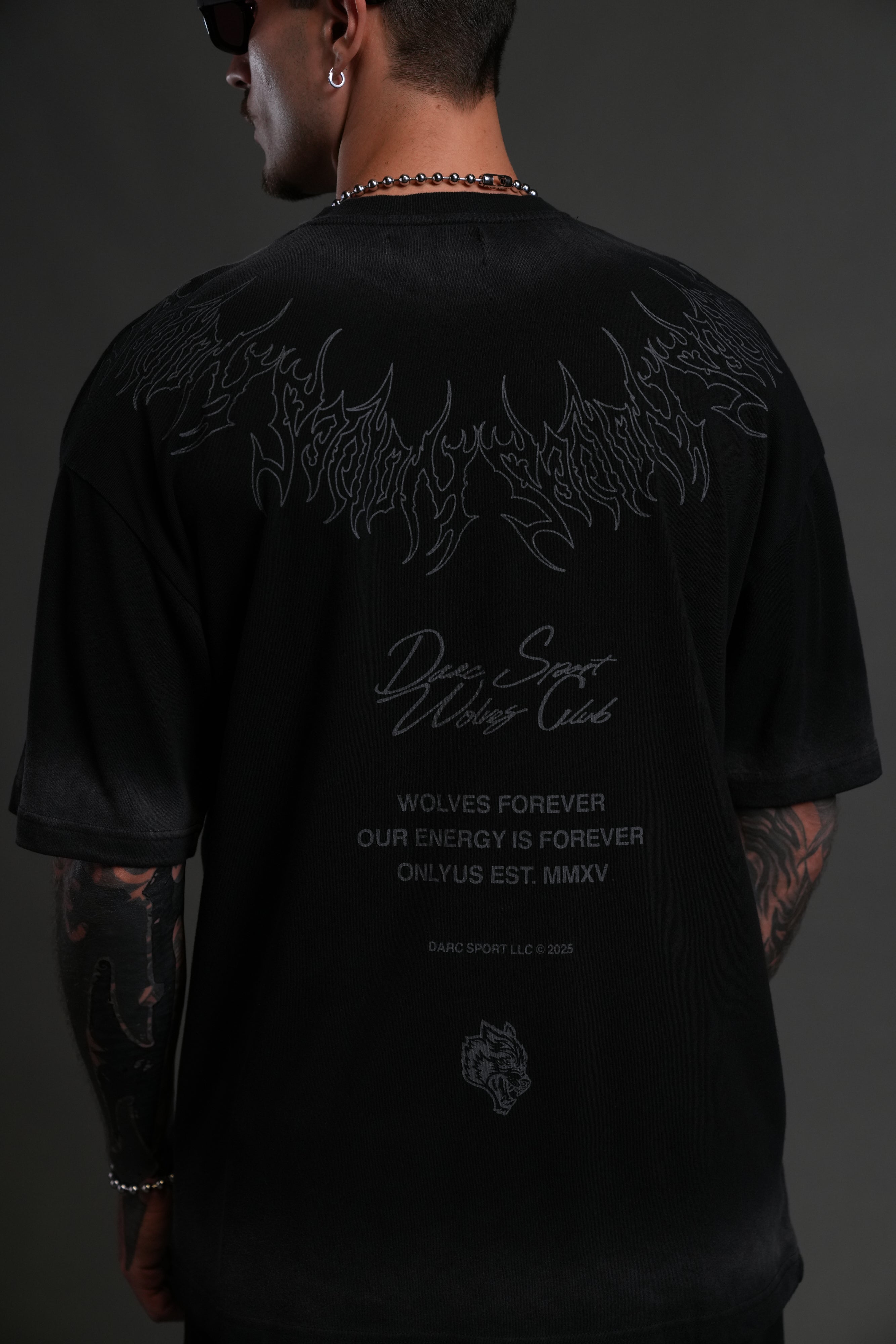 Hesh Core "Premium" Oversized Tee in Black Dawn Sun Fade