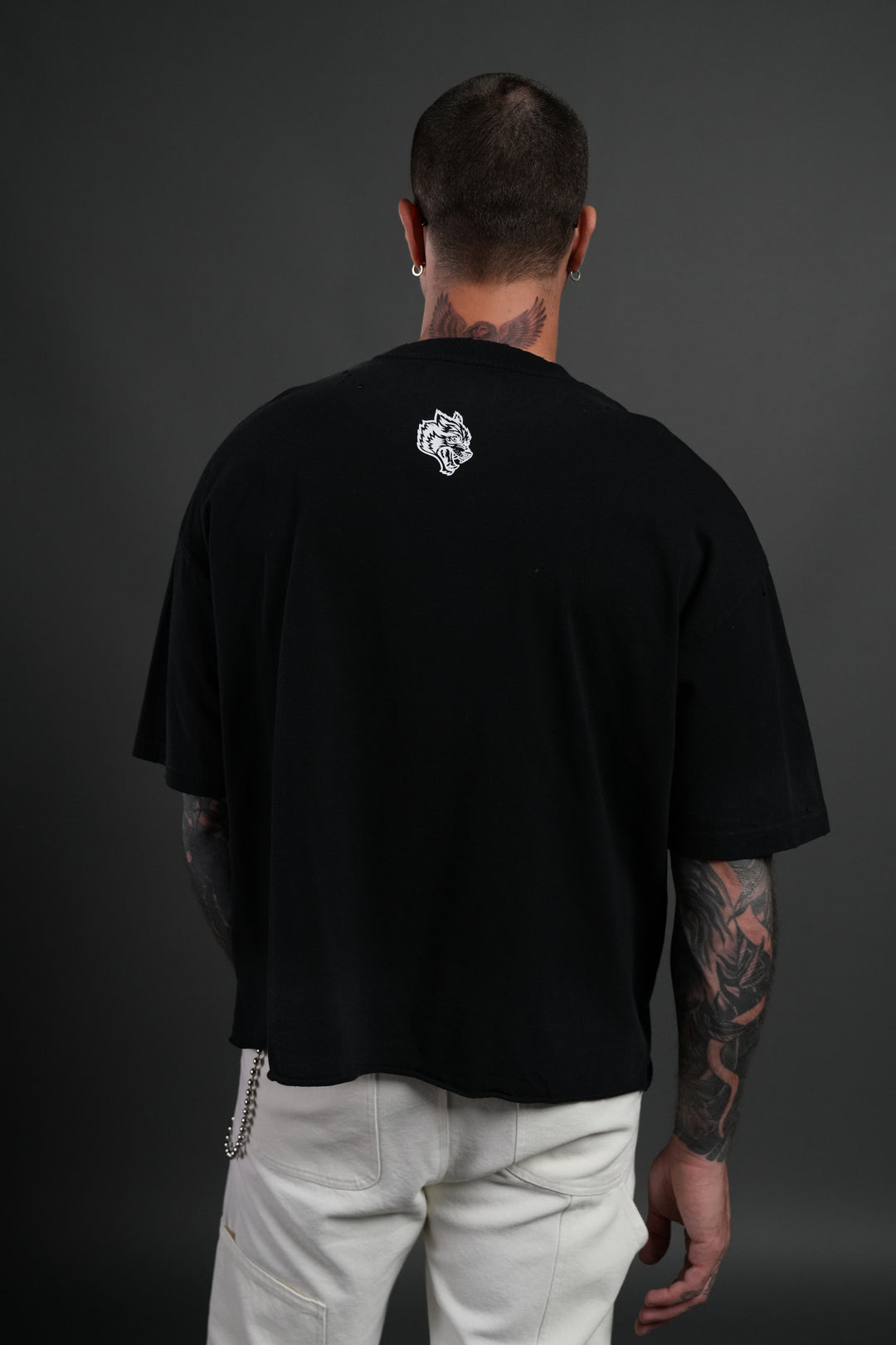 Hell is Real Distressed Grunge "Box Cut" Tee V2 in Black Drift Wash