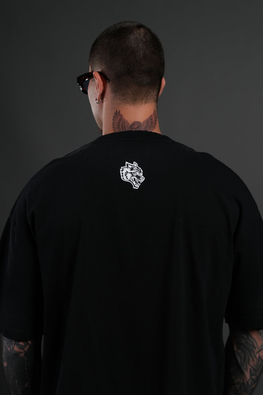 Hell is Real Distressed Grunge "Box Cut" Tee V2 in Black Drift Wash