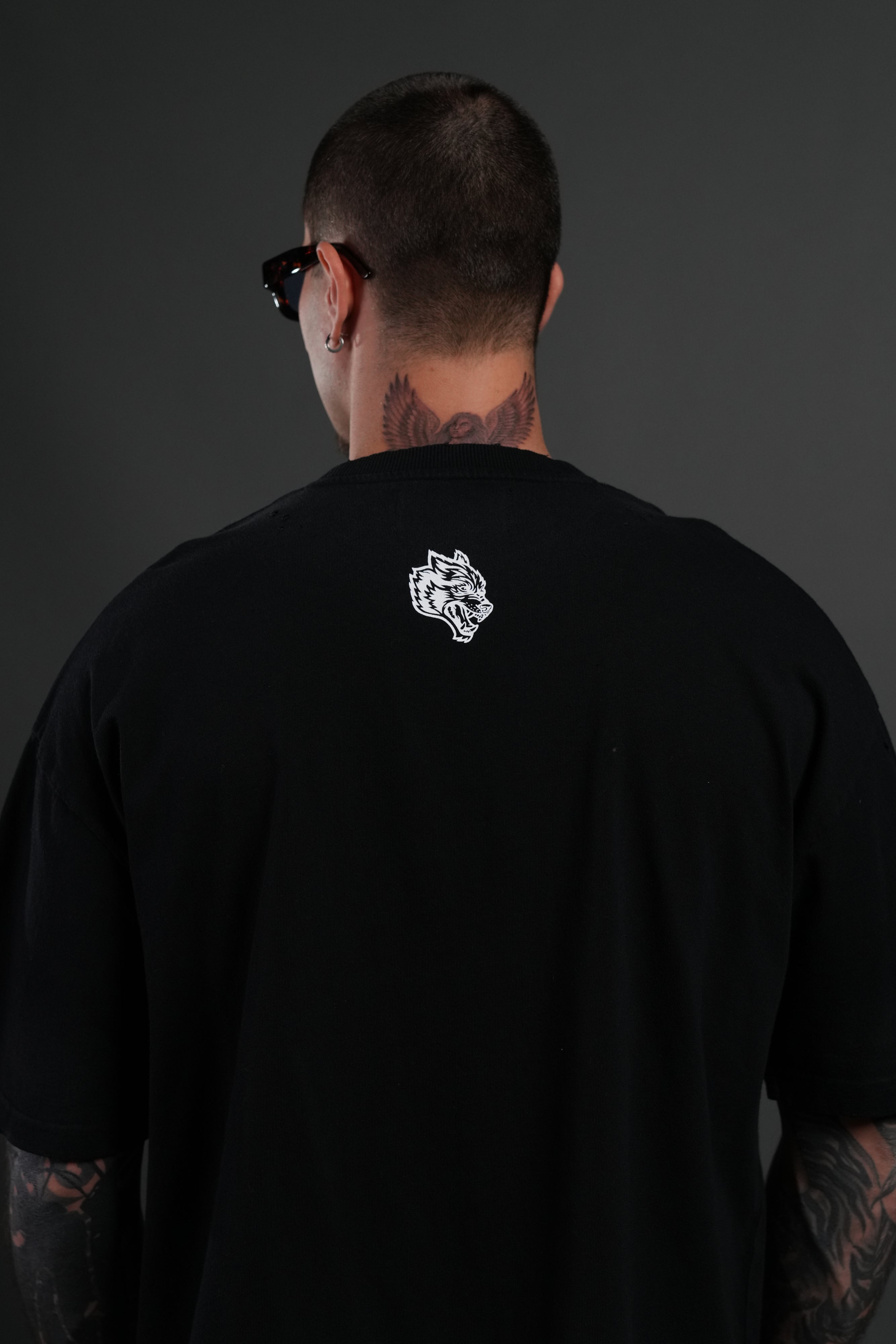 Hell is Real Distressed Grunge "Box Cut" Tee V2 in Black Drift Wash