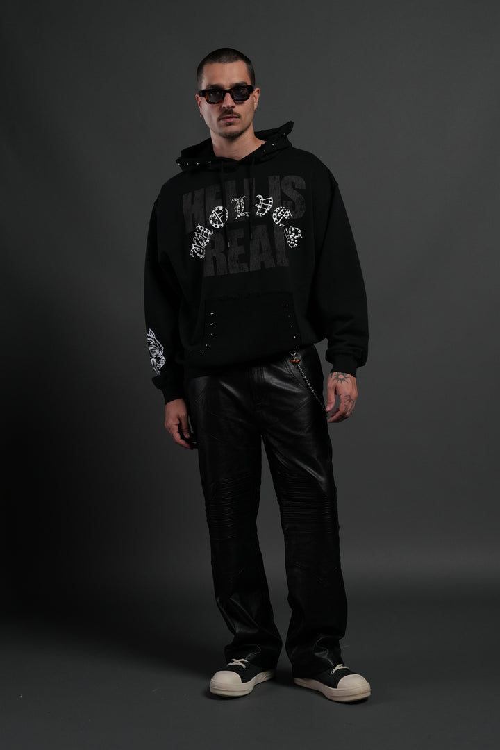 Hell is Real Grunge "Moatis" Hoodie in Black