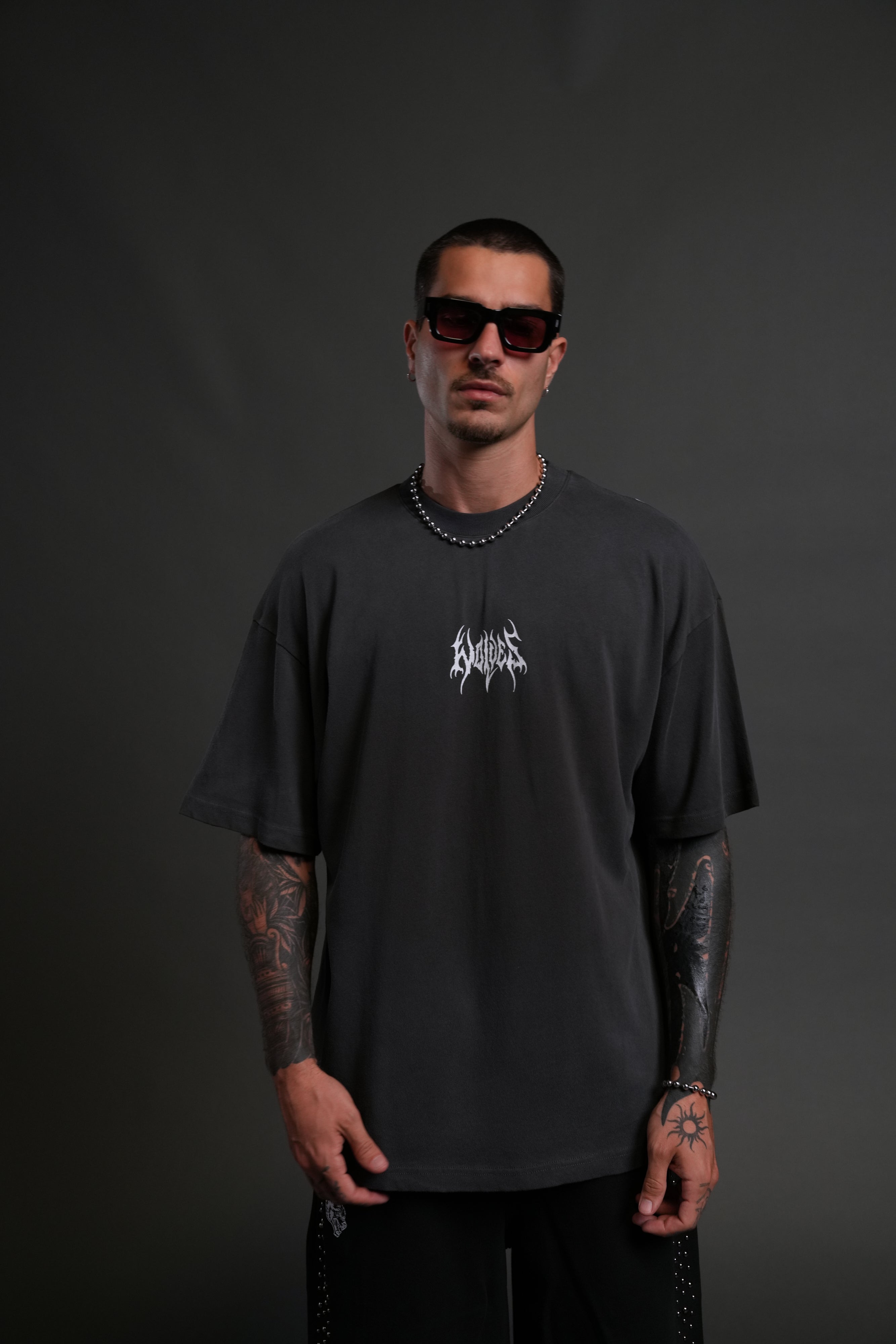 Hesh Core "Premium" Oversized Tee in Wolf Gray Dawn Sun Fade