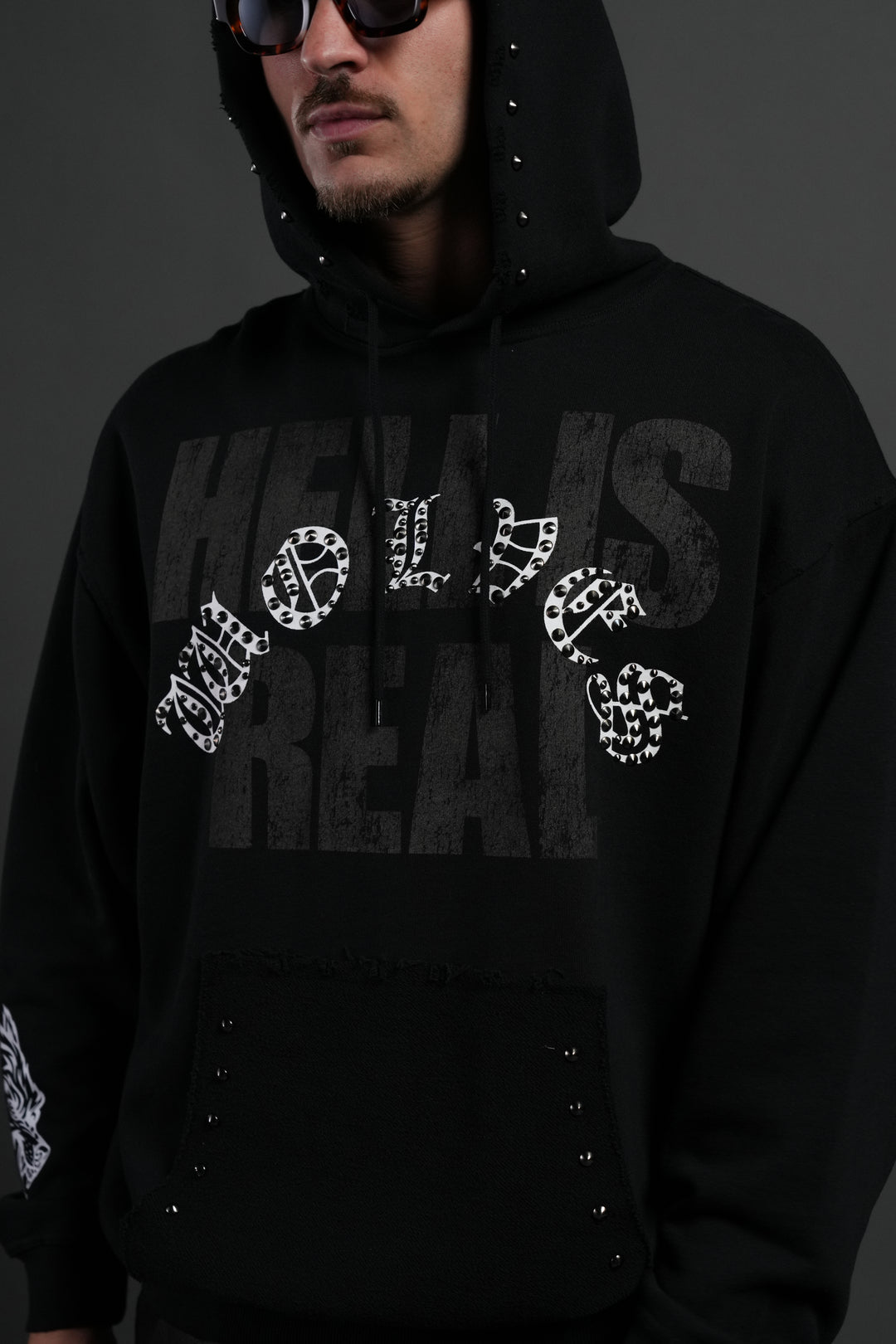 Hell is Real Grunge "Moatis" Hoodie in Black
