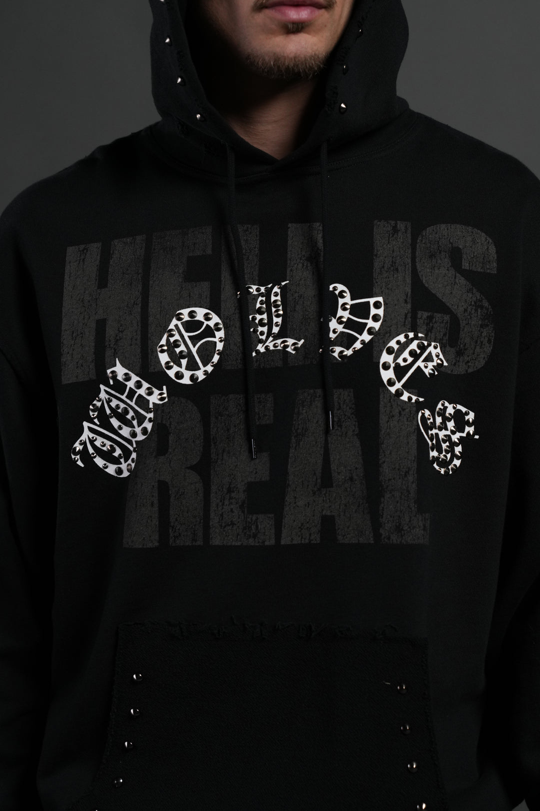 Hell is Real Grunge "Moatis" Hoodie in Black