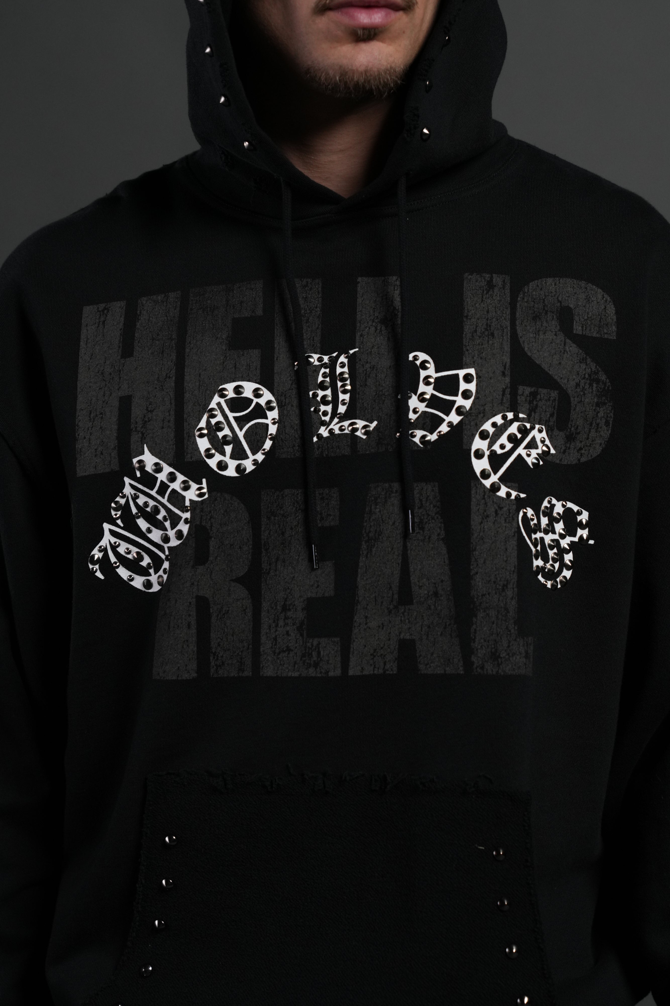 Hell is Real Grunge "Moatis" Hoodie in Black