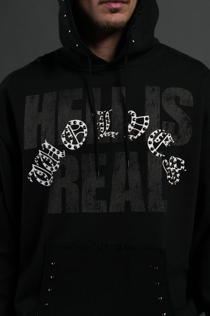 Hell is Real Grunge "Moatis" Hoodie in Black