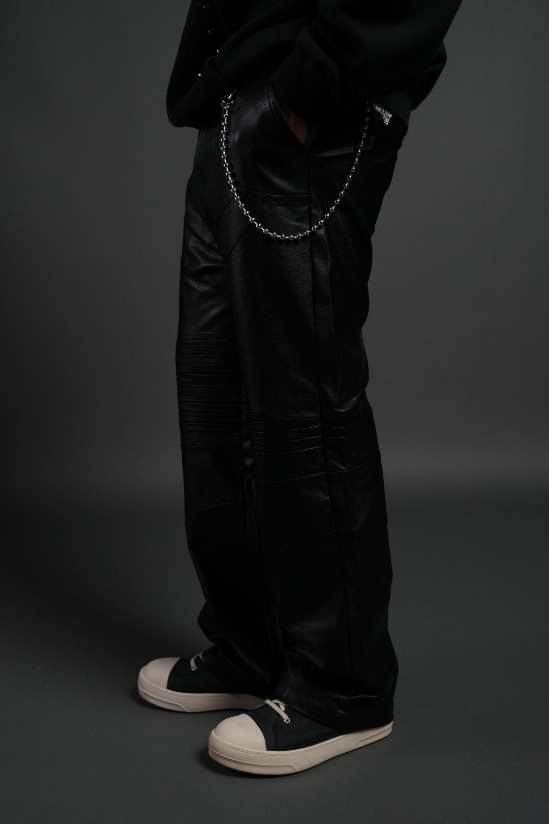 Wolves Chopper McKagan Faux Leather Pants in Black