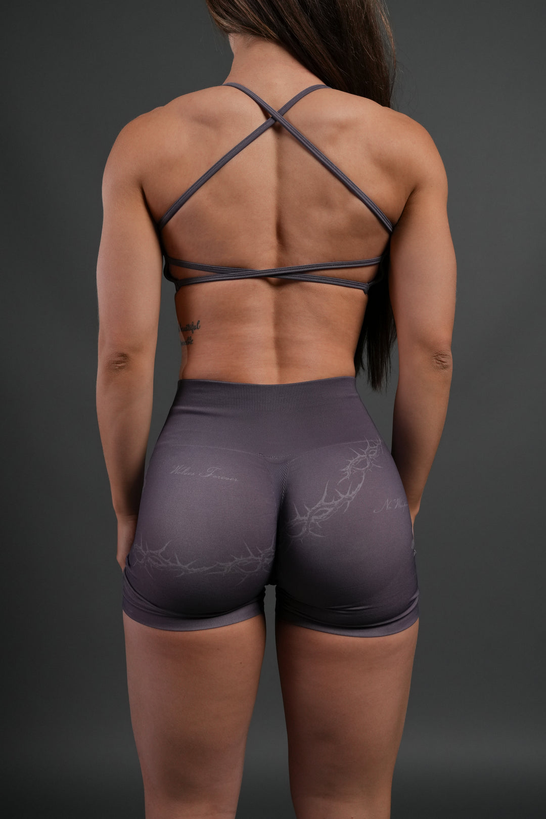 Rose Thorn "Stella" Soft Seamless Shorts in Cherry Wine Rose Thorn