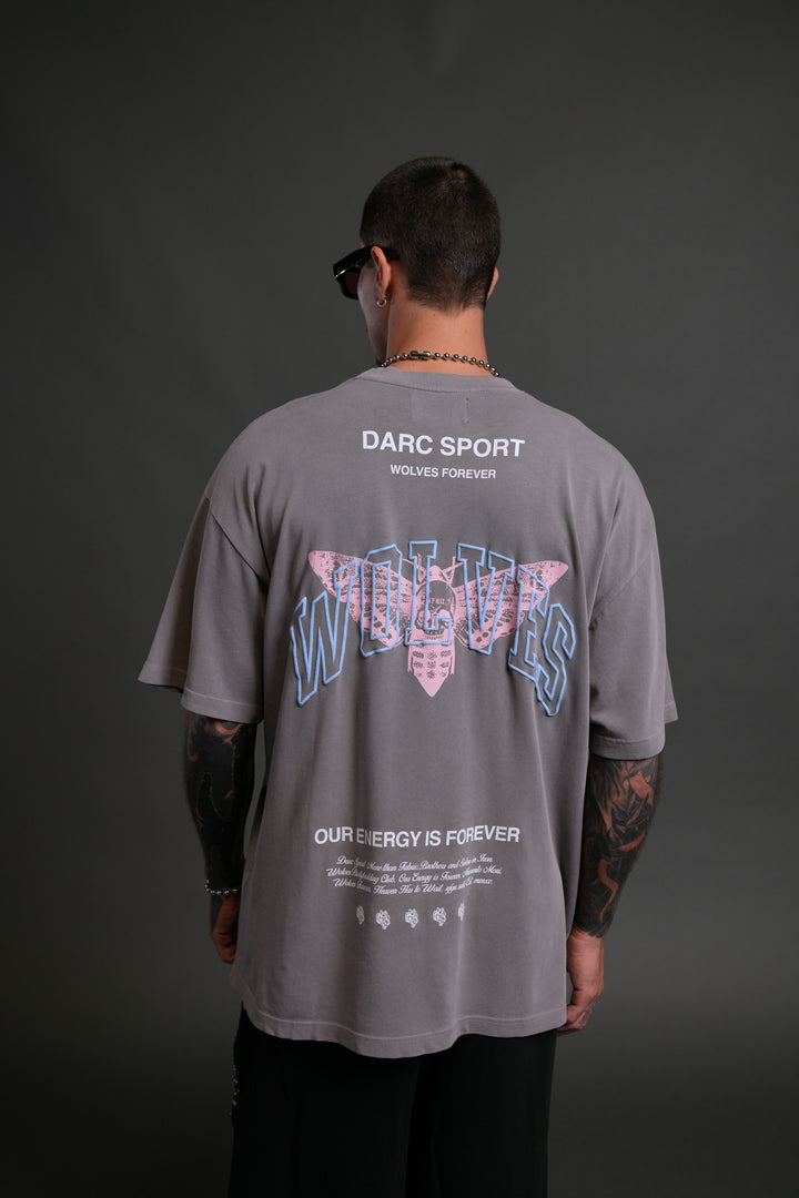 Death Moth Forever "Premium" Oversized Tee in Pale Gray