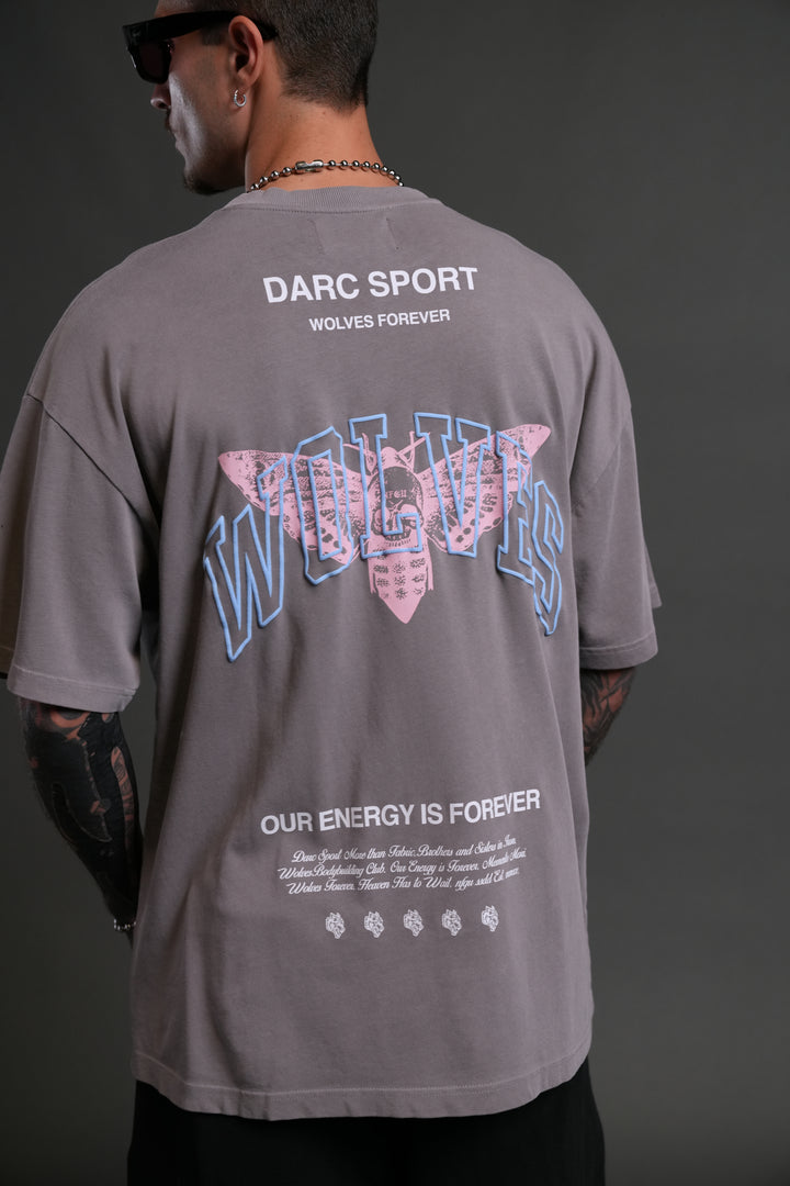 Death Moth Forever "Premium" Oversized Tee in Pale Gray