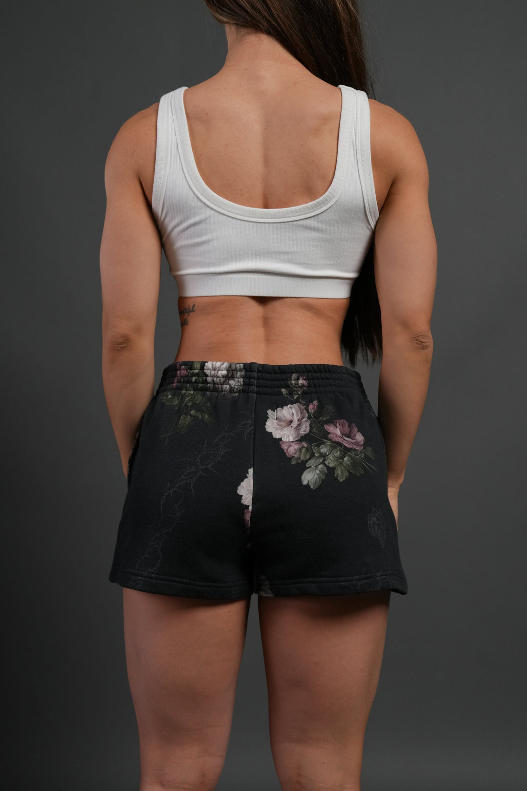 Rose Thorn Ellie Sweat Shorts in Black Rose Thorn