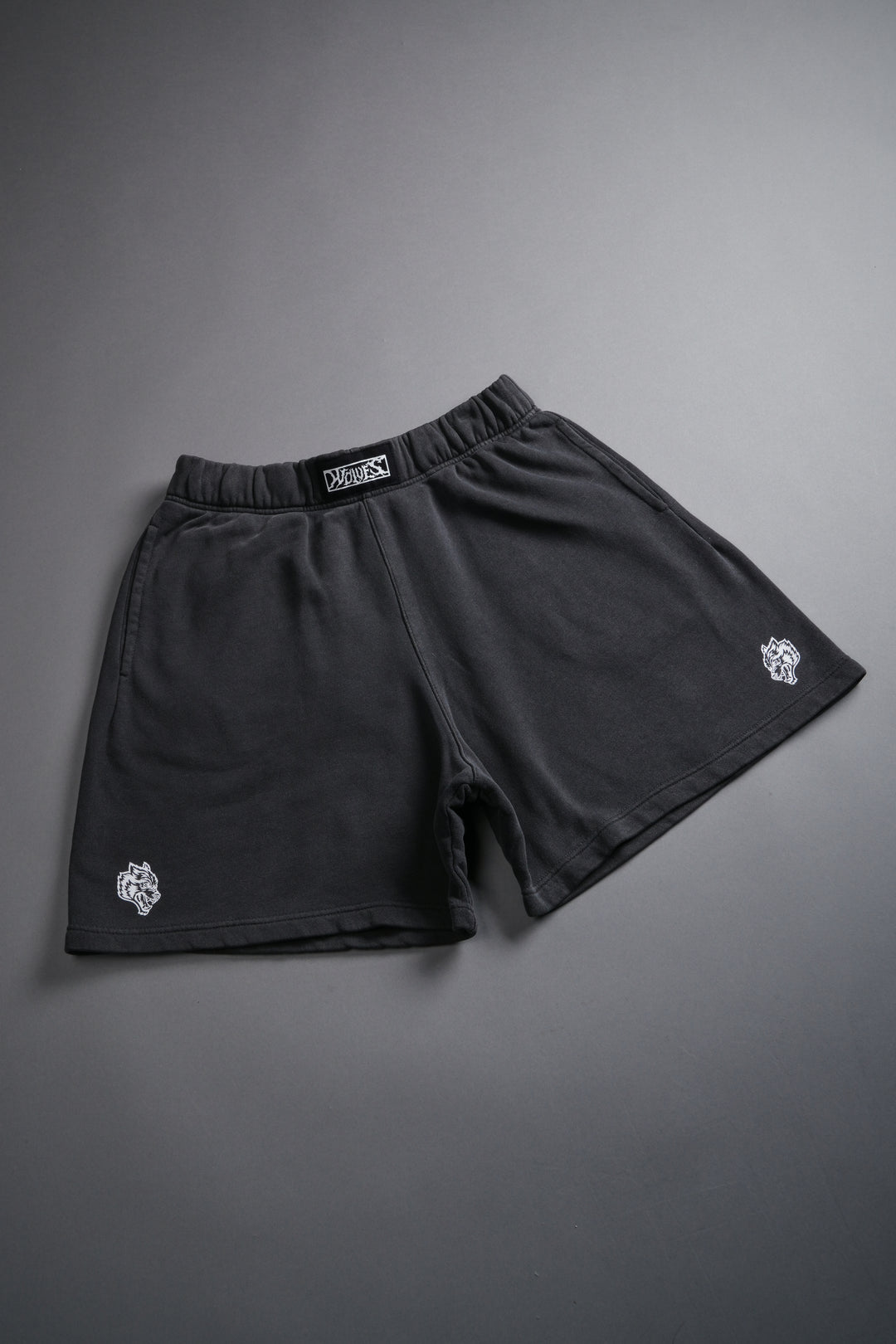 Box Patch Dual Post Lounge Sweat Shorts V2 in Wolf Gray