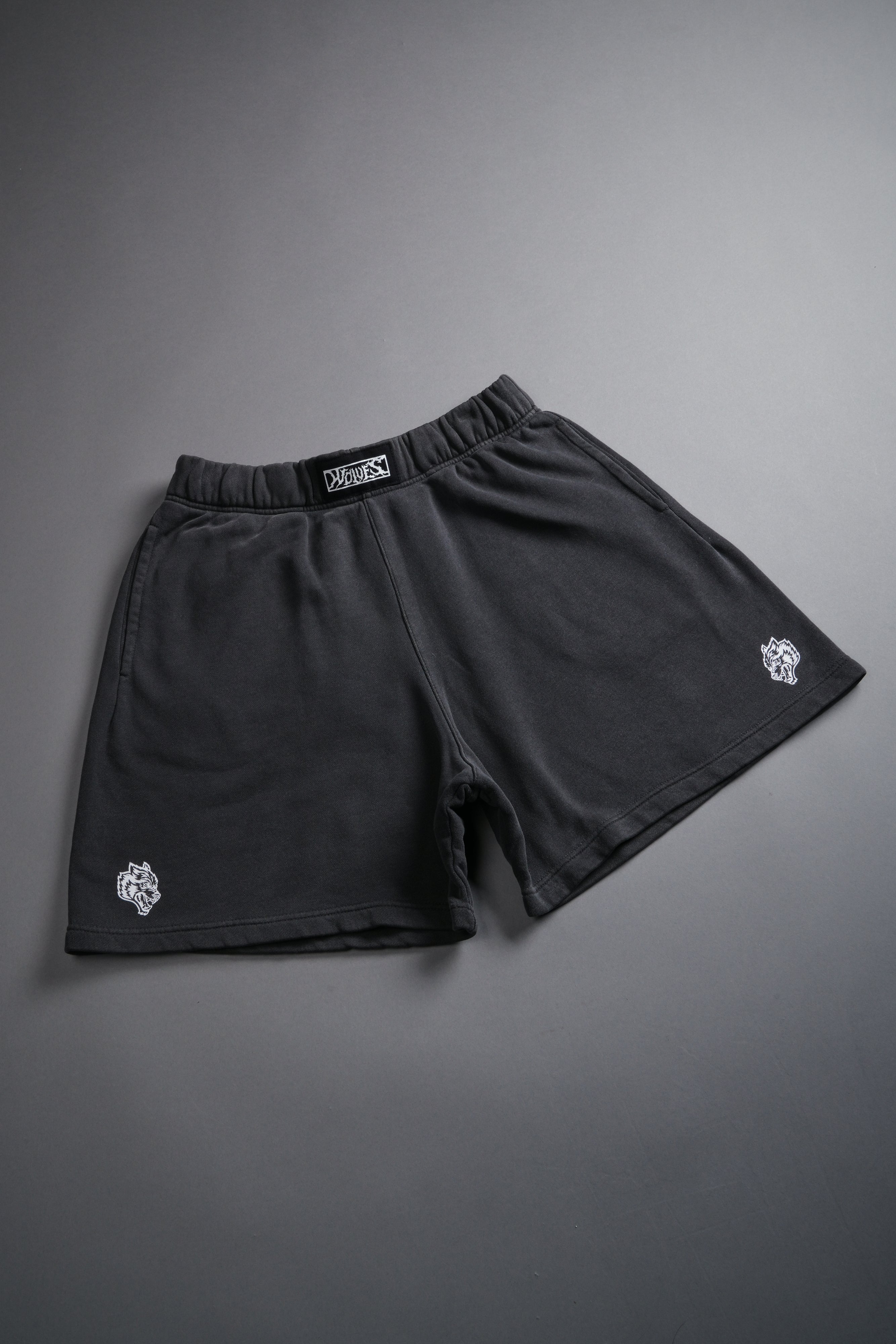 Box Patch Dual Post Lounge Sweat Shorts V2 in Wolf Gray
