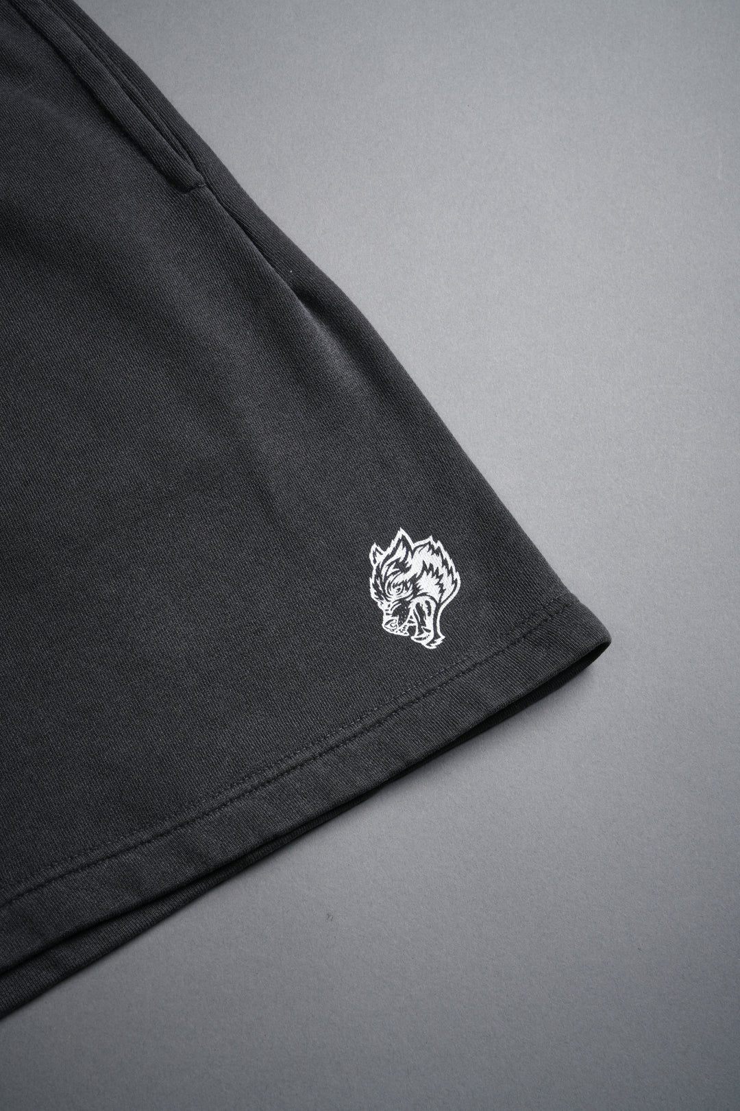 Box Patch Dual Post Lounge Sweat Shorts V2 in Wolf Gray