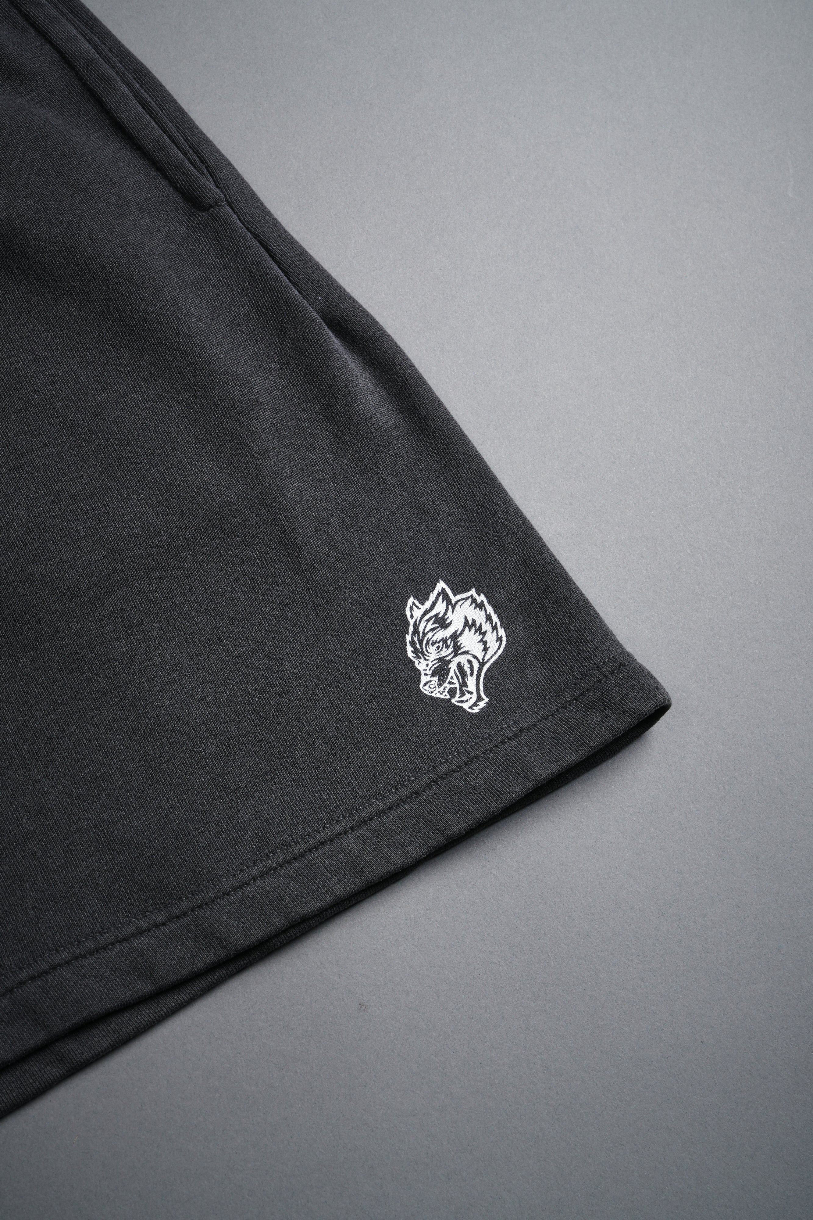 Box Patch Dual Post Lounge Sweat Shorts V2 in Wolf Gray