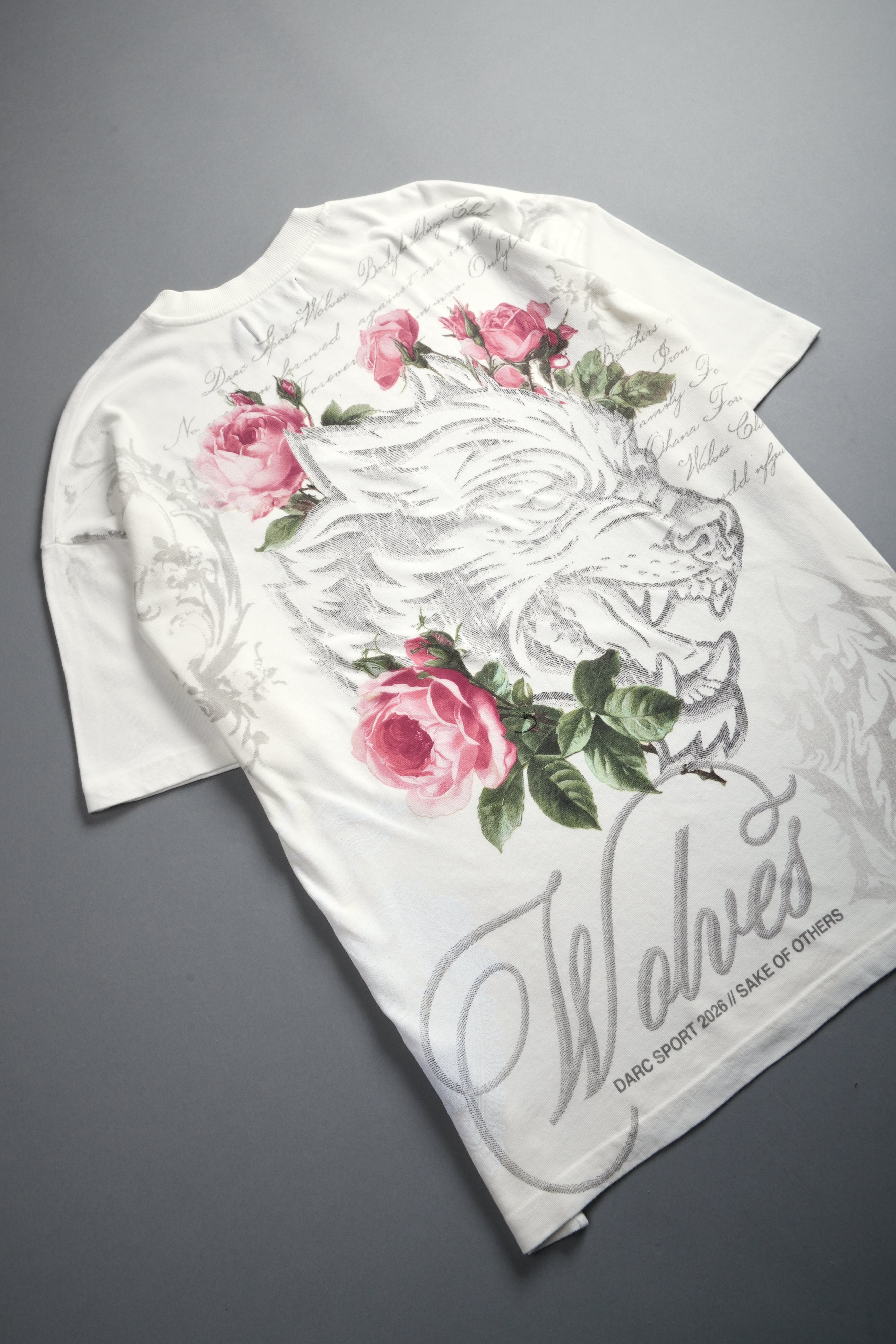 Nocturne Bloom Premium Oversized Tee in Cream