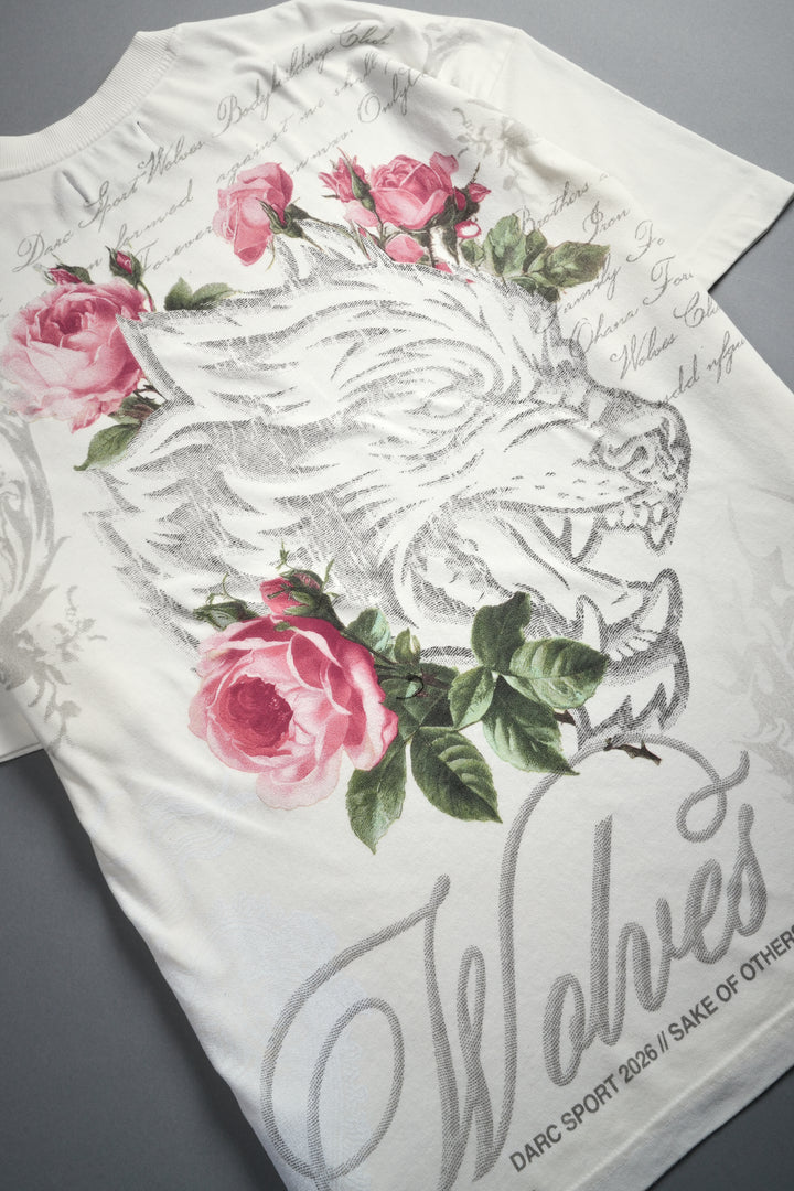 Nocturne Bloom Premium Oversized Tee in Cream