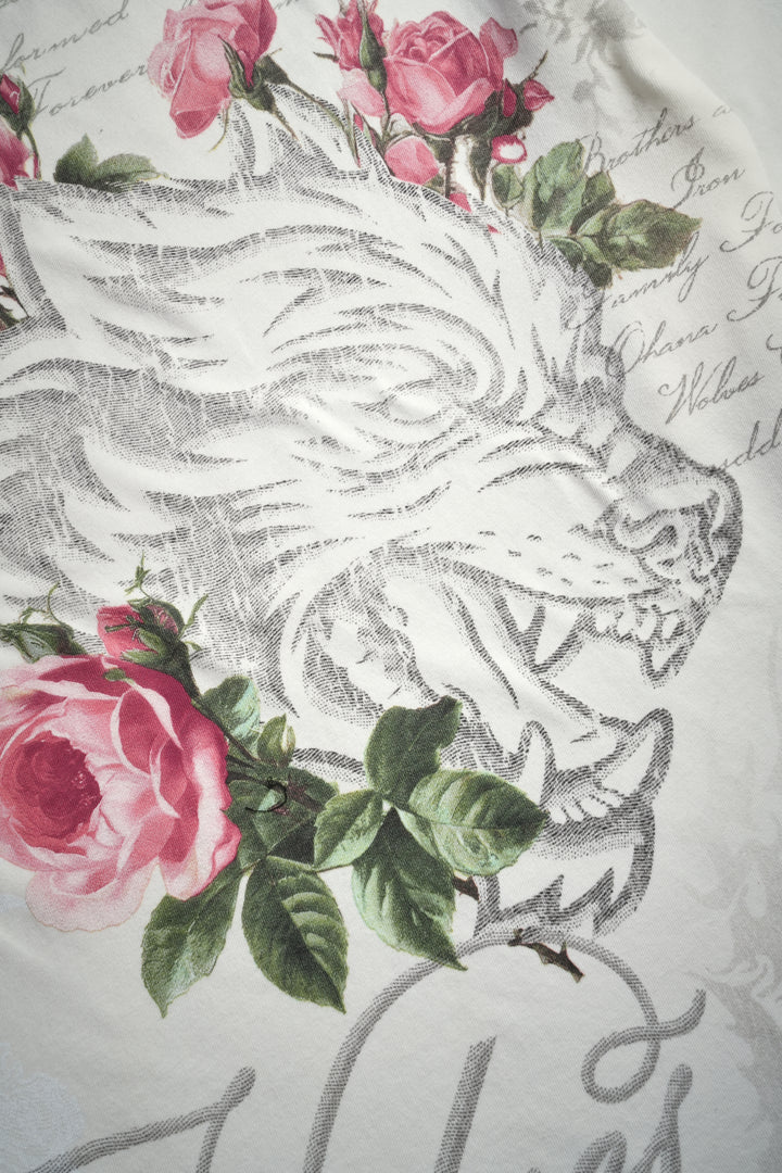 Nocturne Bloom Premium Oversized Tee in Cream