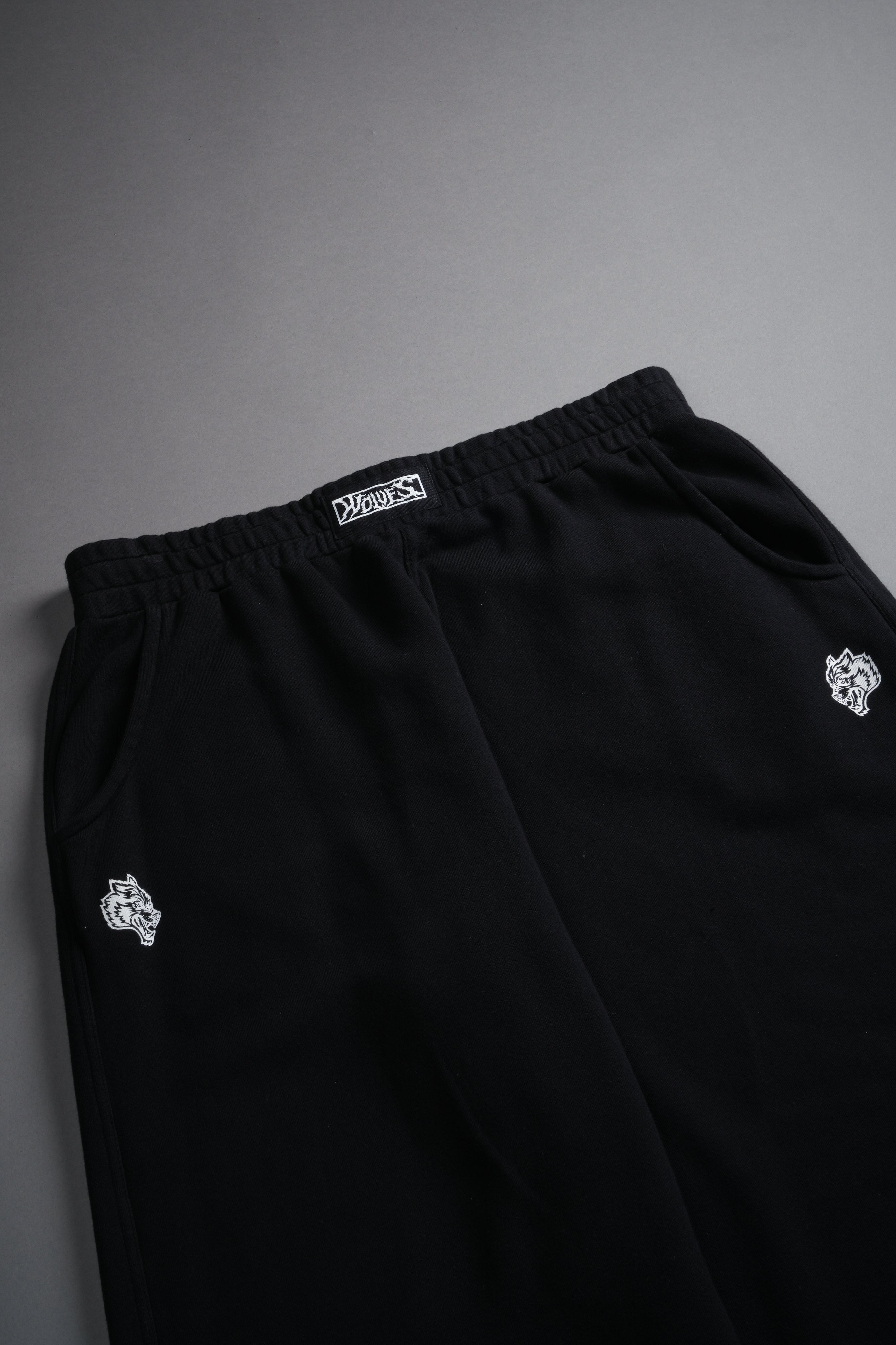 Box Patch Dual Moaty Sweat Pants in Black