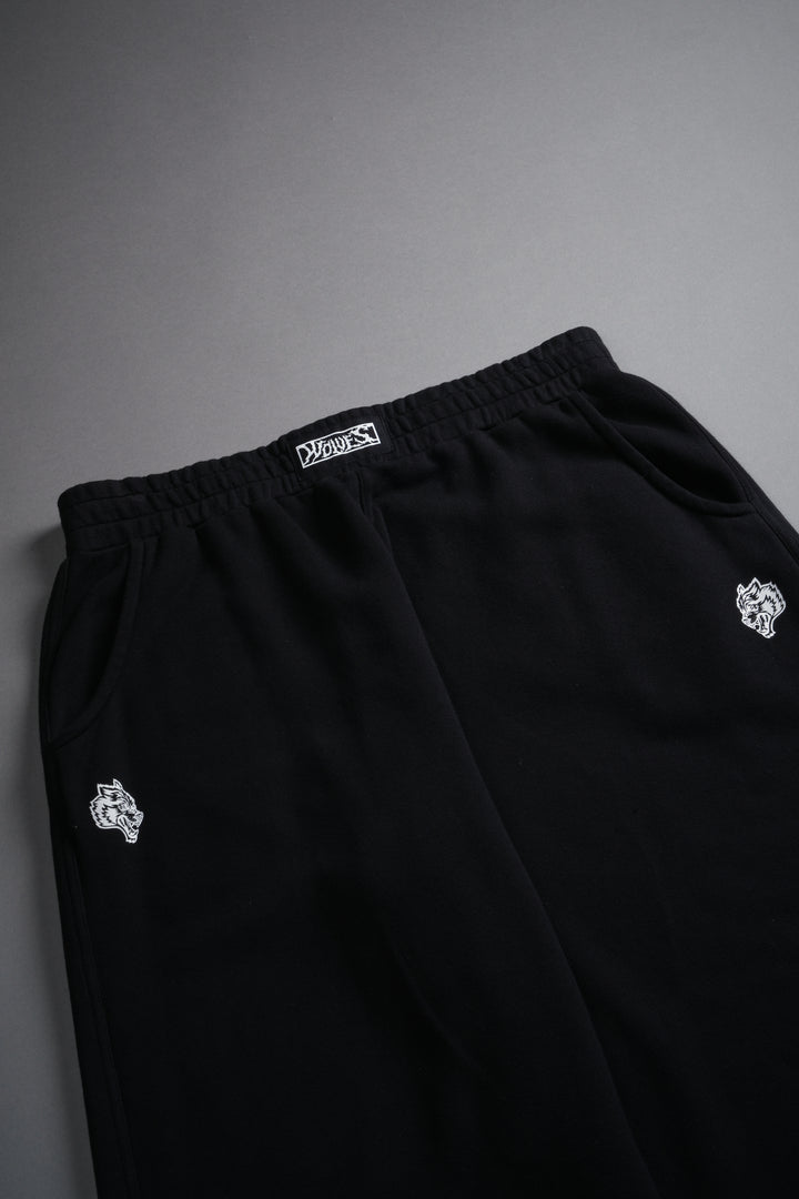 Box Patch Dual Moaty Sweat Pants in Black