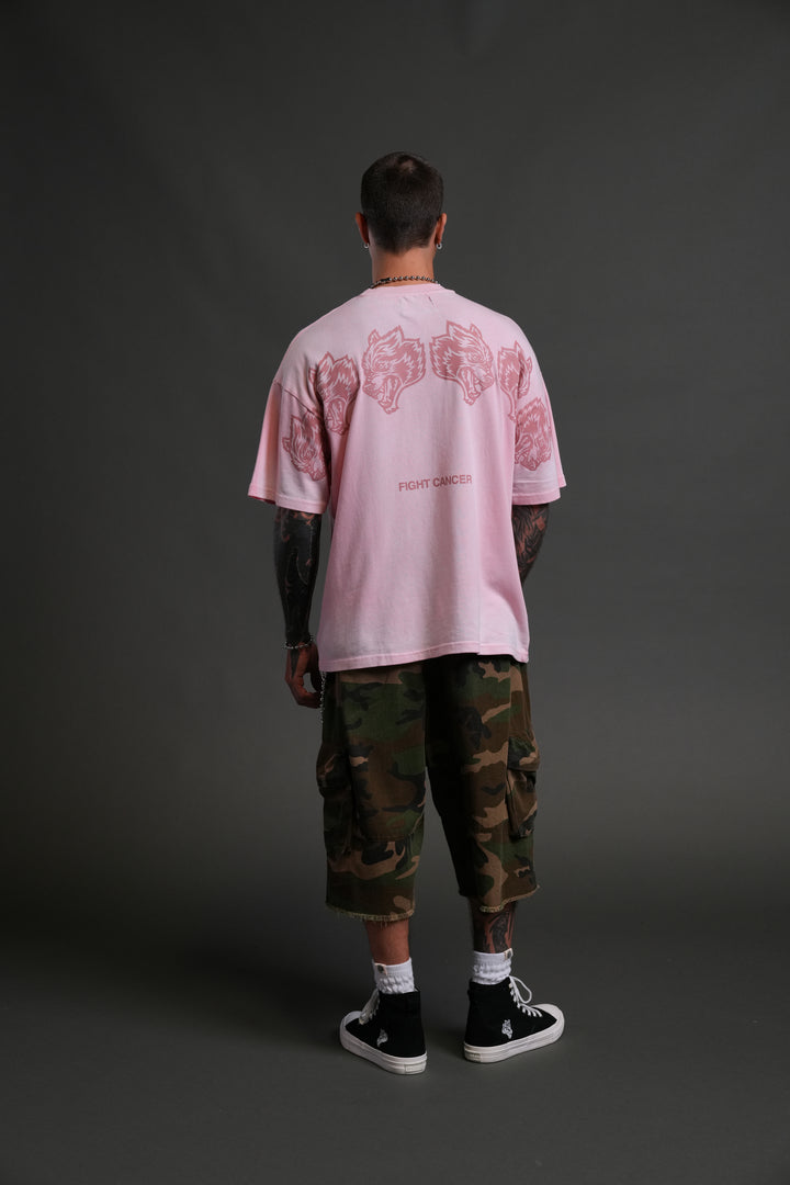 Wolves Have Your Back "Premium" Oversized Tee in Cherry Blossom Halo Wash