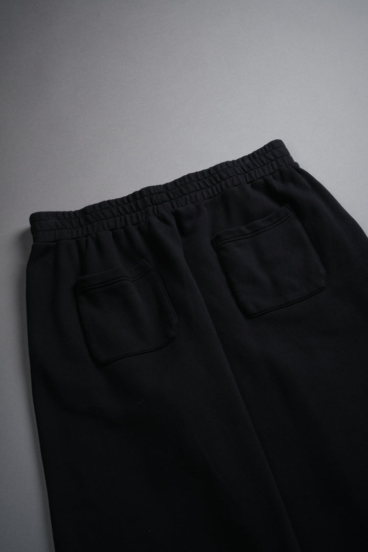 Box Patch Dual Moaty Sweat Pants in Black