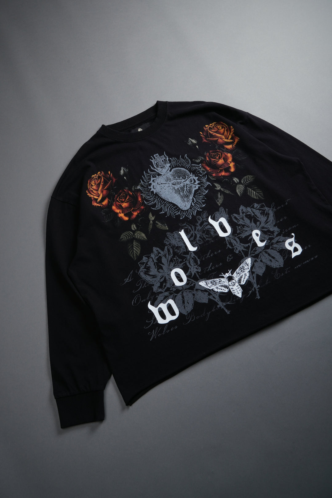 You Are the Reason Grunge Mid-Length Raw Hem LS Tee in Black