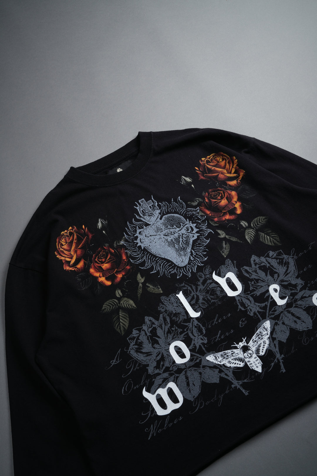 You Are the Reason Grunge Mid-Length Raw Hem LS Tee in Black