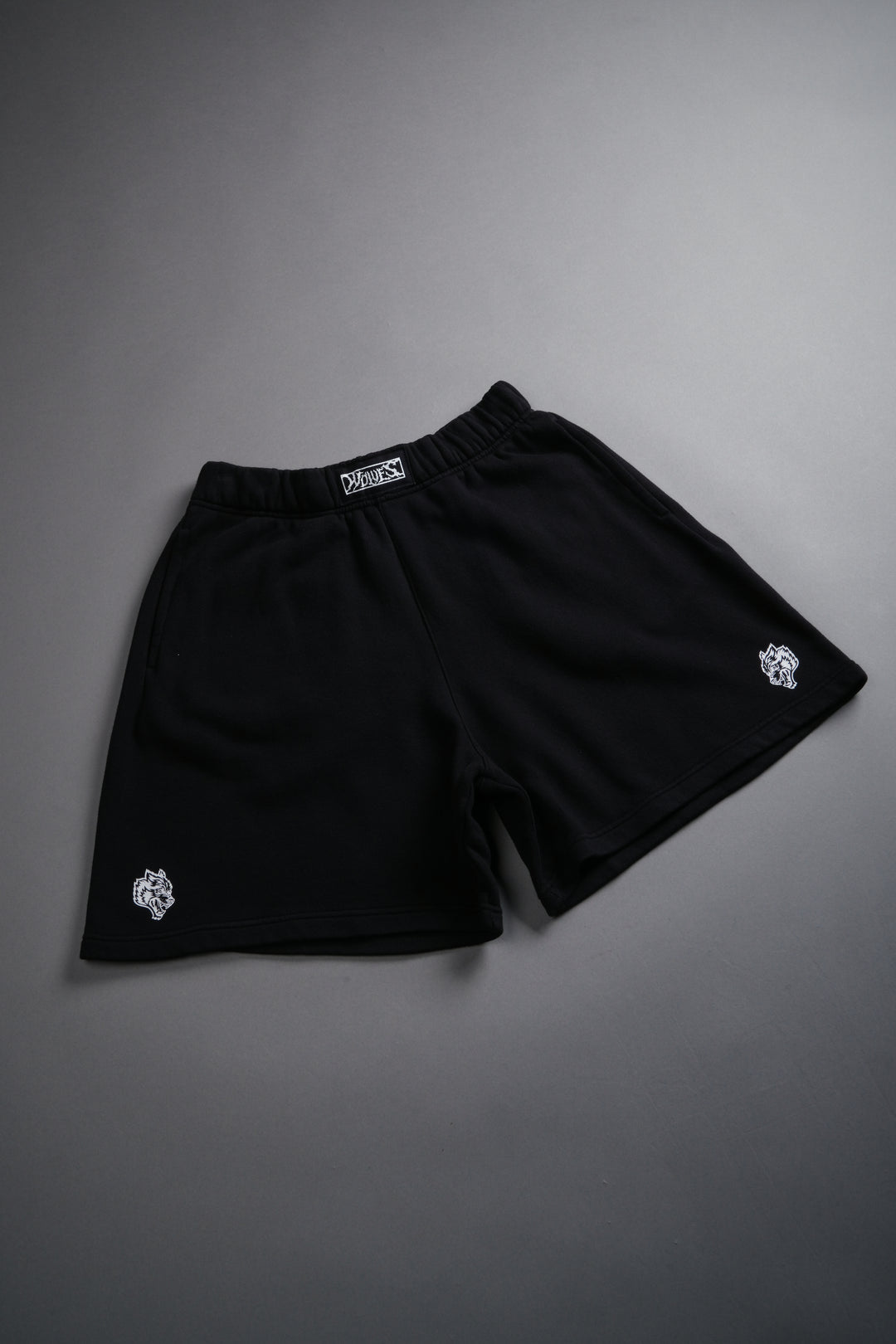 Box Patch Dual Post Lounge Sweat Shorts V2 in Black