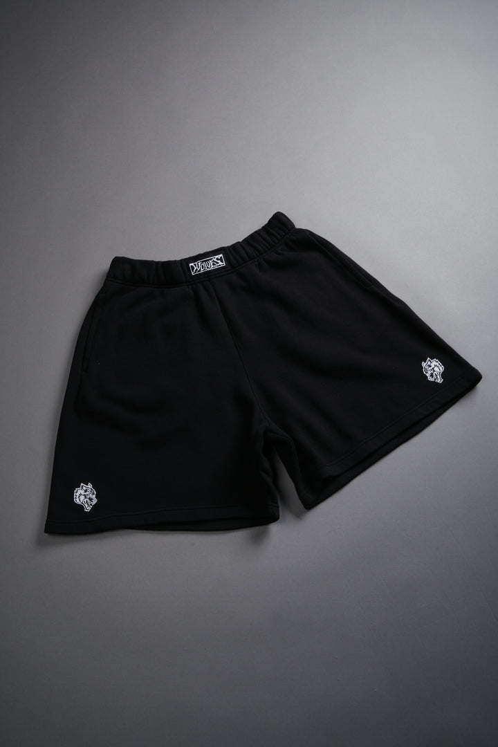 Box Patch Dual Post Lounge Sweat Shorts V2 in Black
