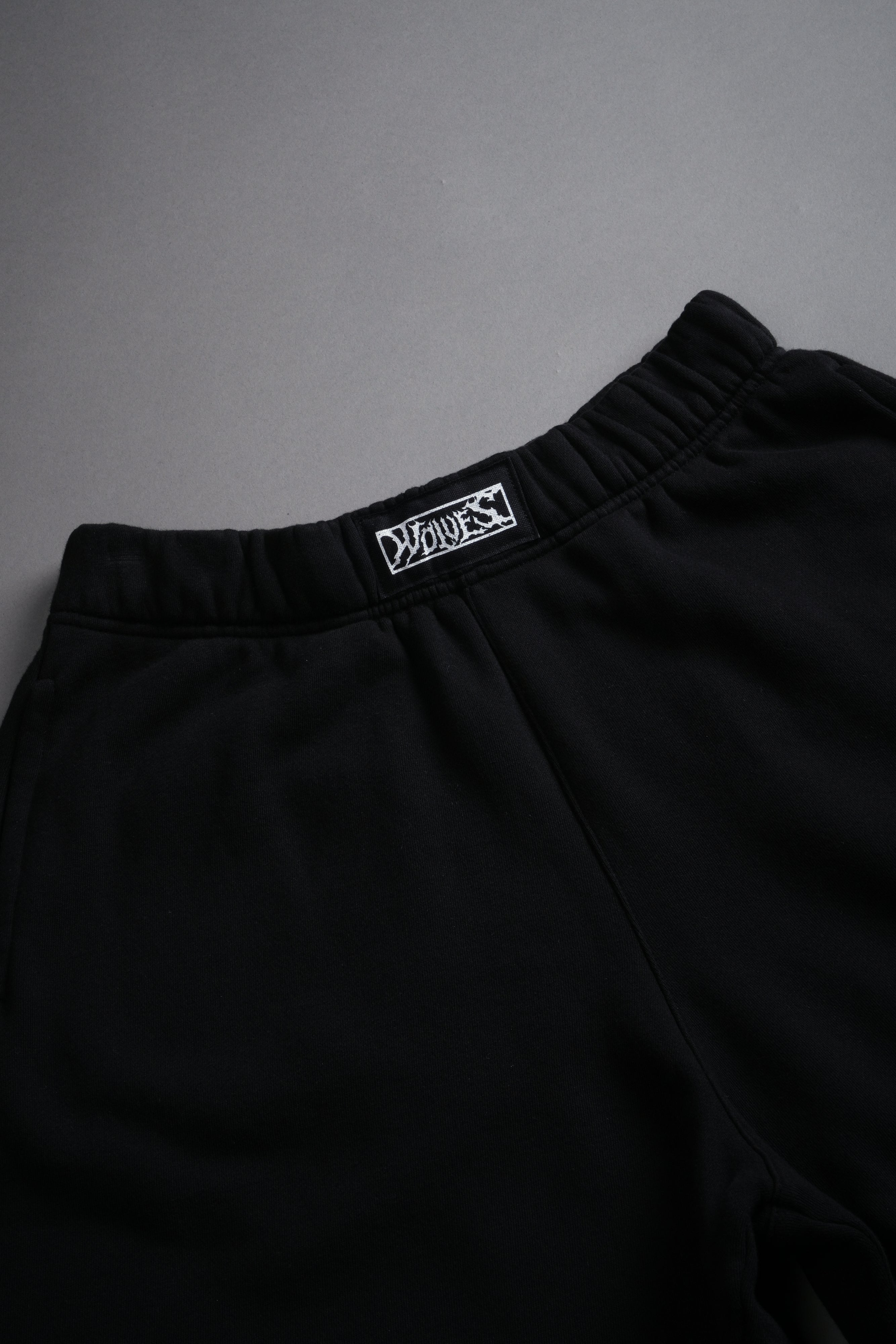 Box Patch Dual Post Lounge Sweat Shorts V2 in Black