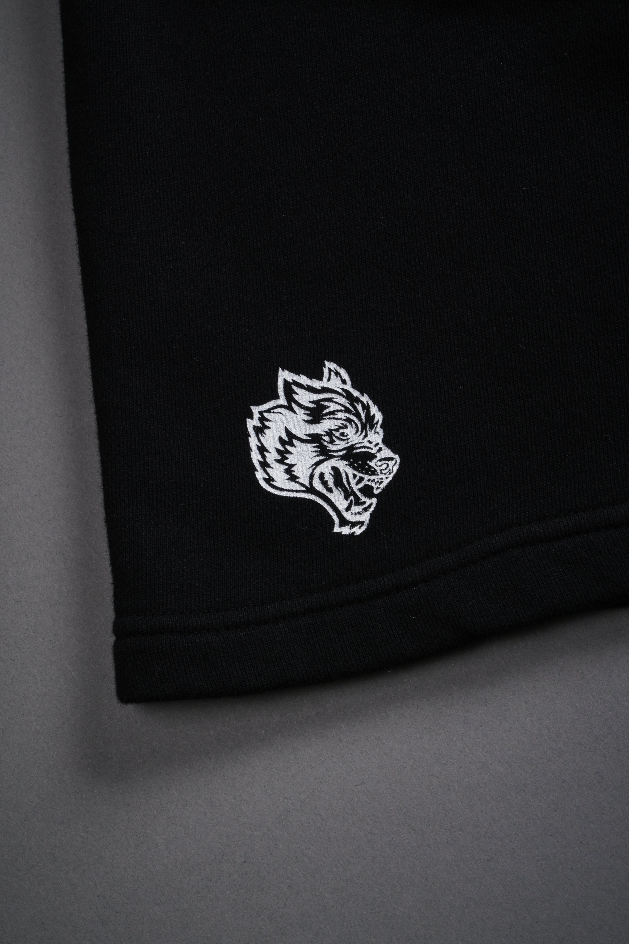 Box Patch Dual Post Lounge Sweat Shorts V2 in Black