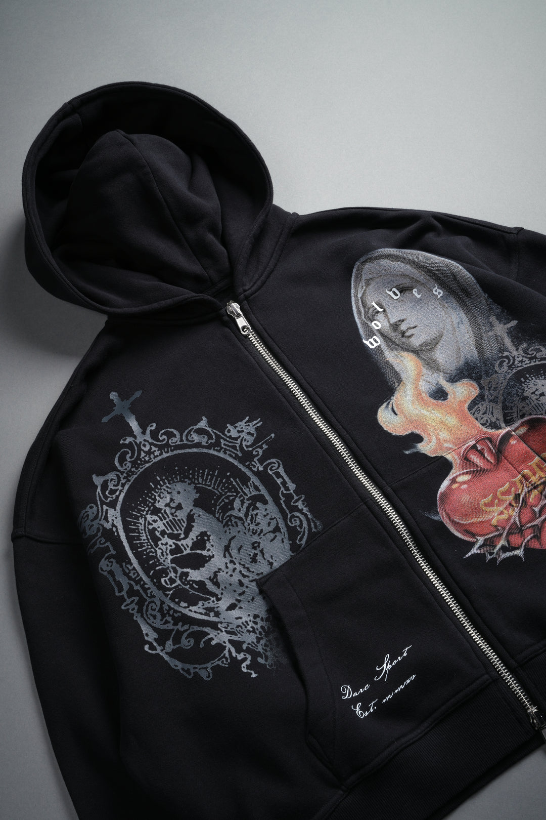 Heart of Thorns Vex Double Zip Hoodie in Black