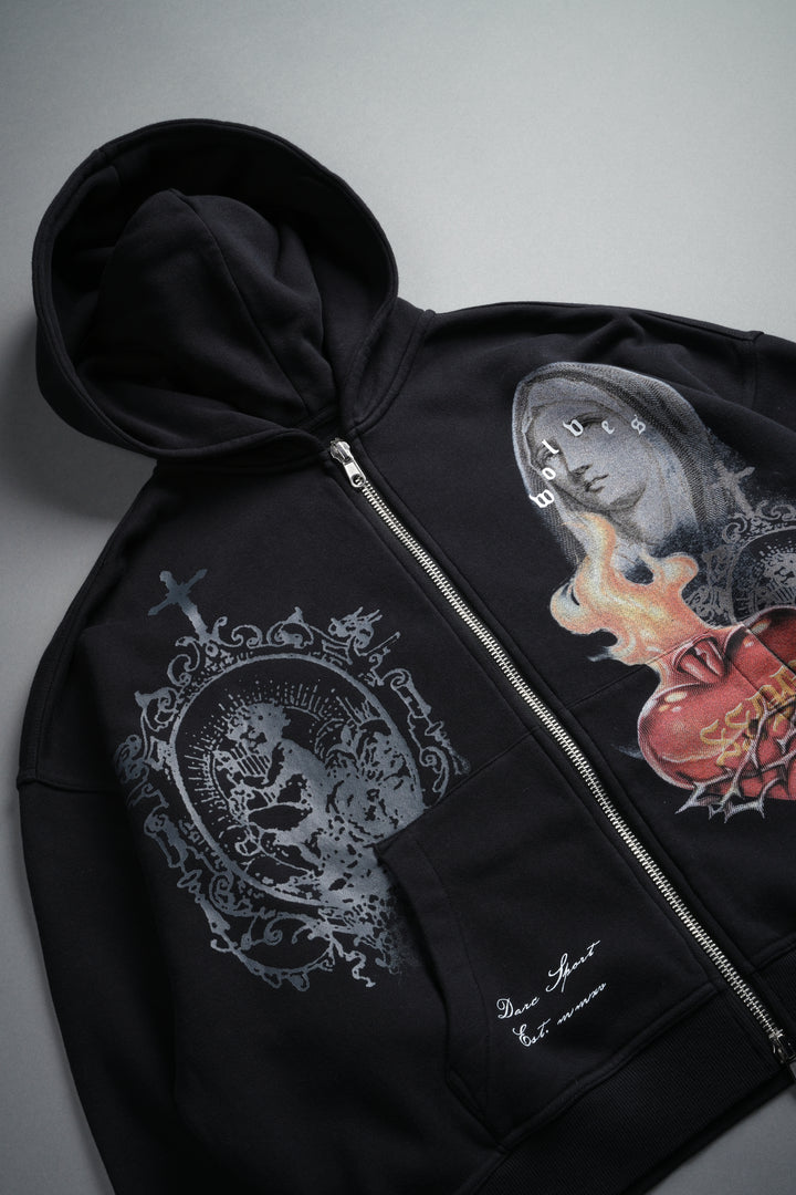 Heart of Thorns Vex Double Zip Hoodie in Black