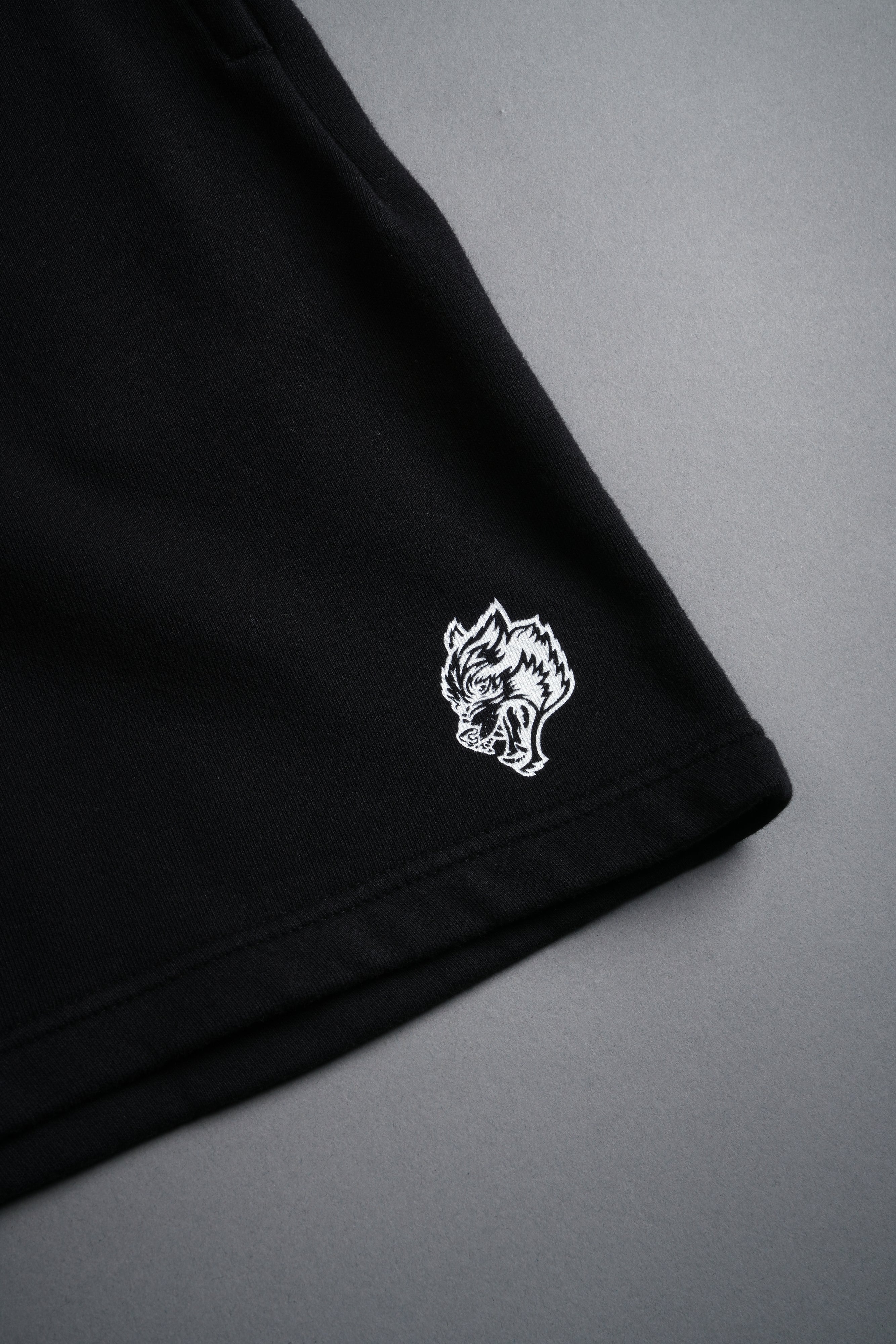 Box Patch Dual Post Lounge Sweat Shorts V2 in Black