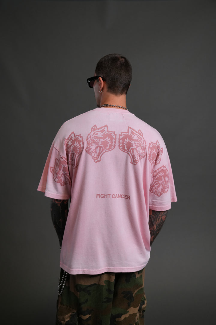 Wolves Have Your Back "Premium" Oversized Tee in Cherry Blossom Halo Wash