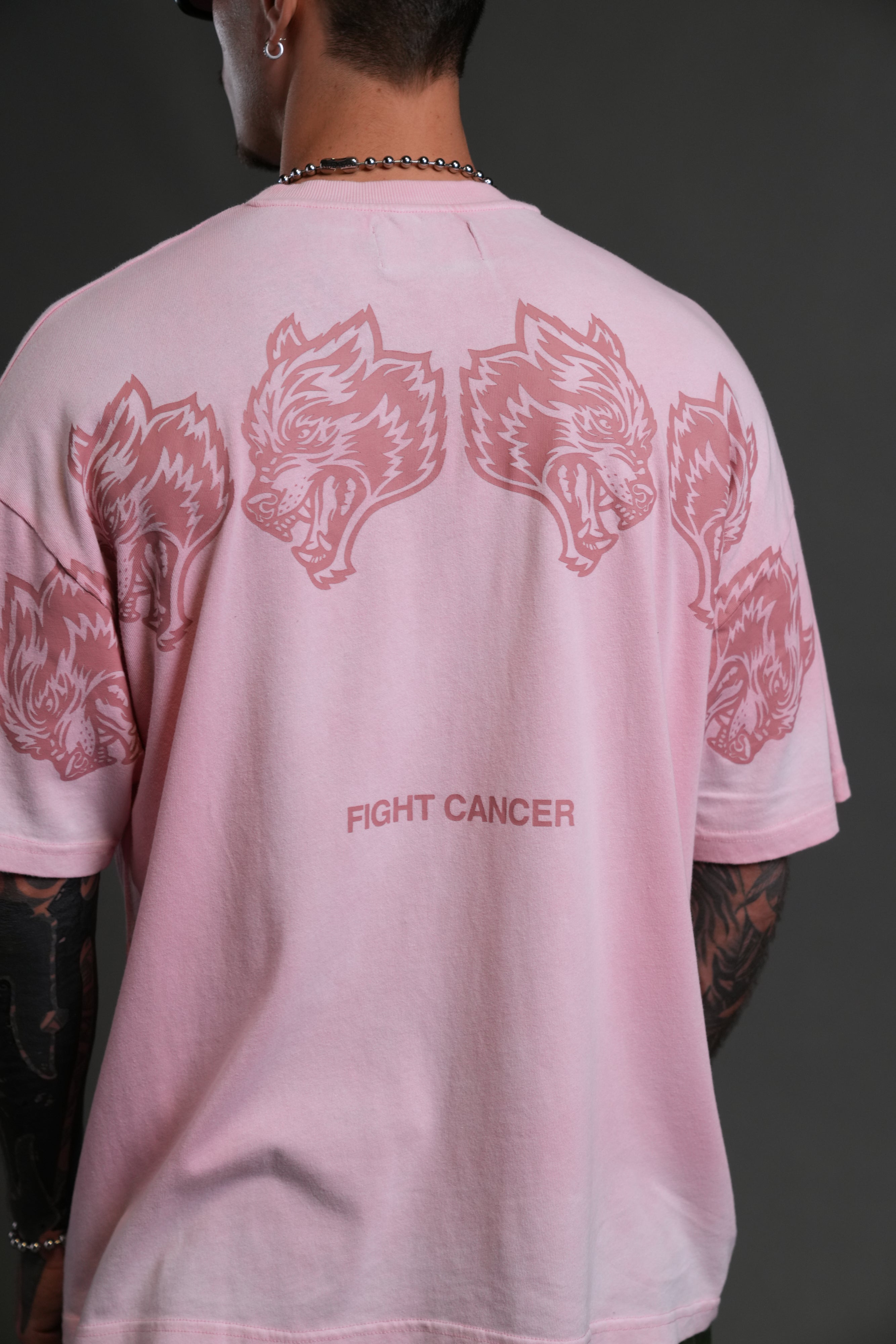 Wolves Have Your Back "Premium" Oversized Tee in Cherry Blossom Halo Wash