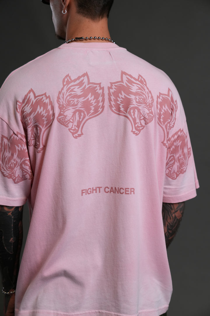 Wolves Have Your Back "Premium" Oversized Tee in Cherry Blossom Halo Wash