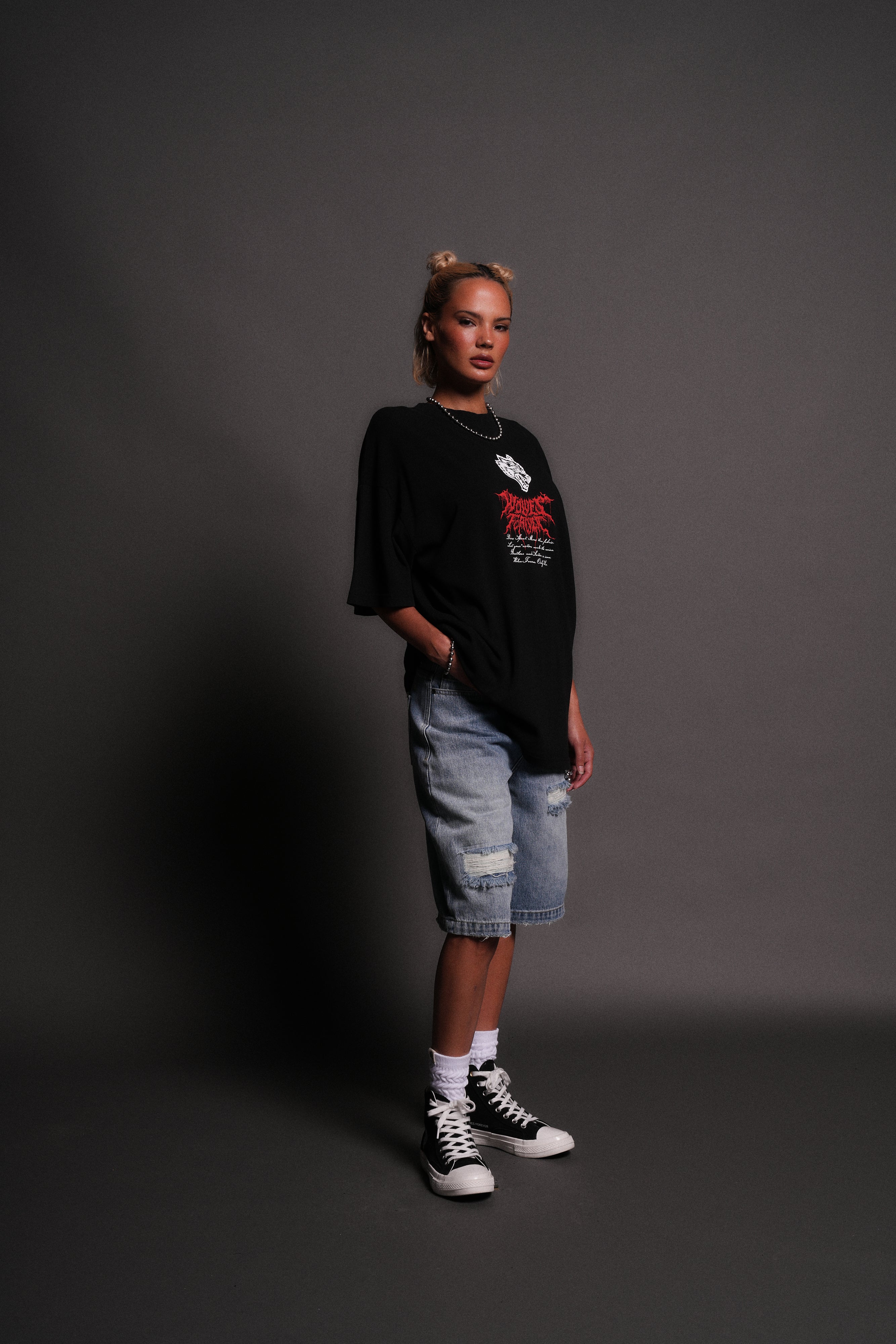 Jack Hammer "Premium" Oversized Tee in Black