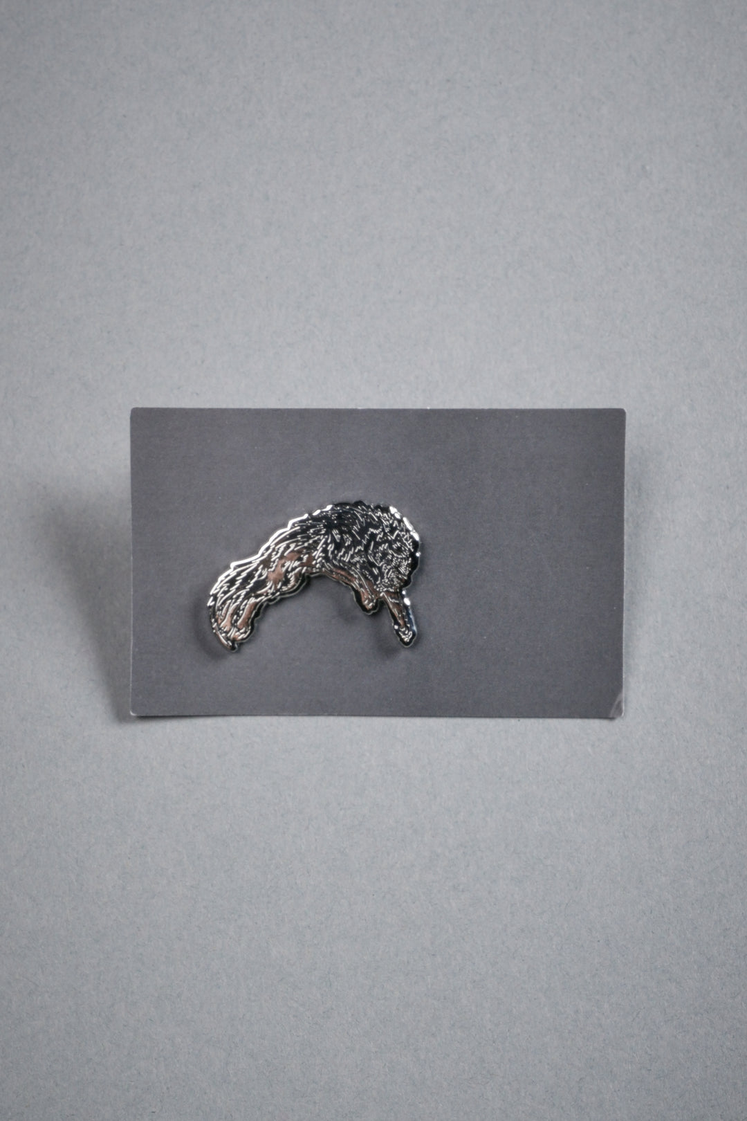 Leaping Wolf Enamel Pin in Silver/Black