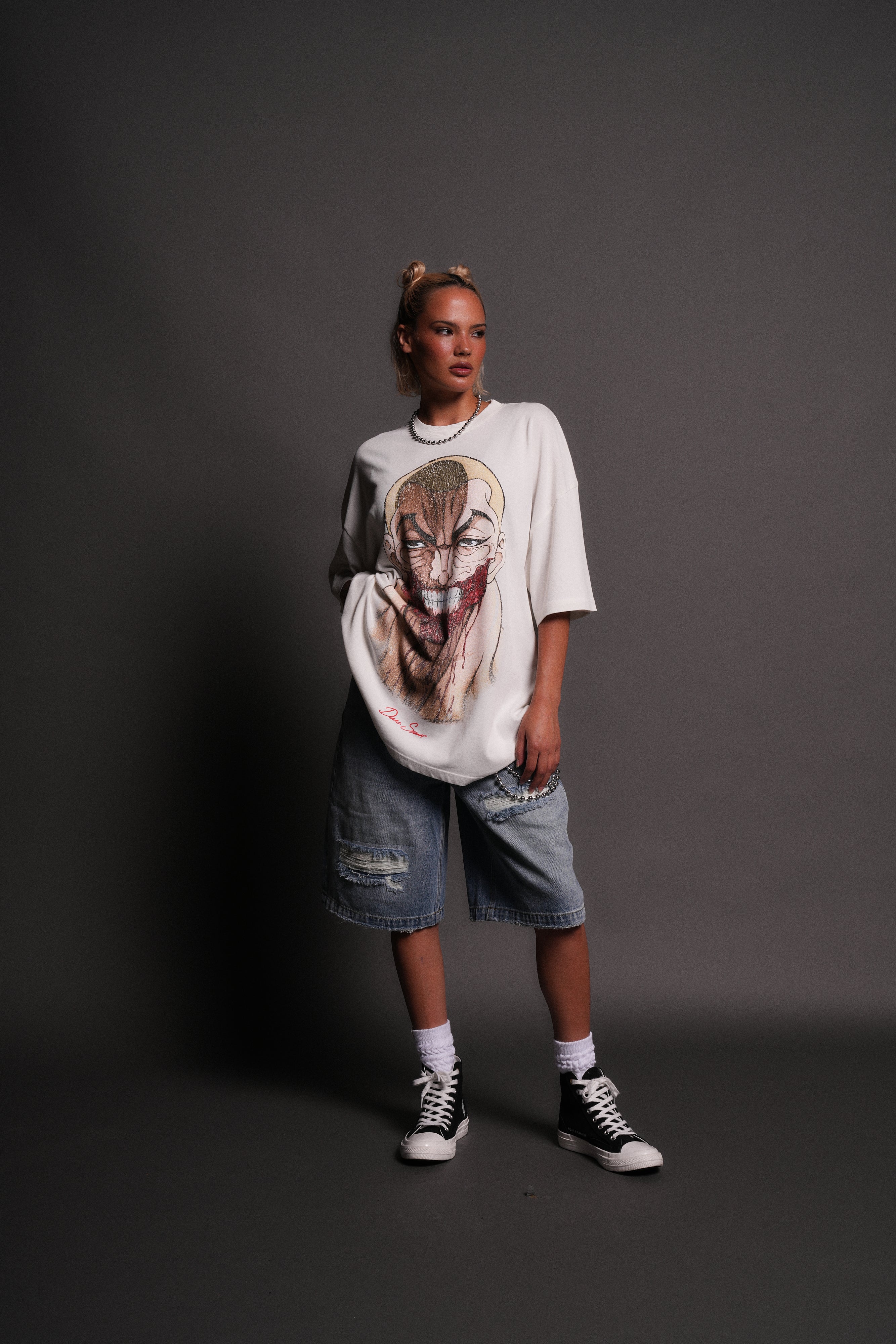 Enraged "Premium" Oversized Tee in Cream