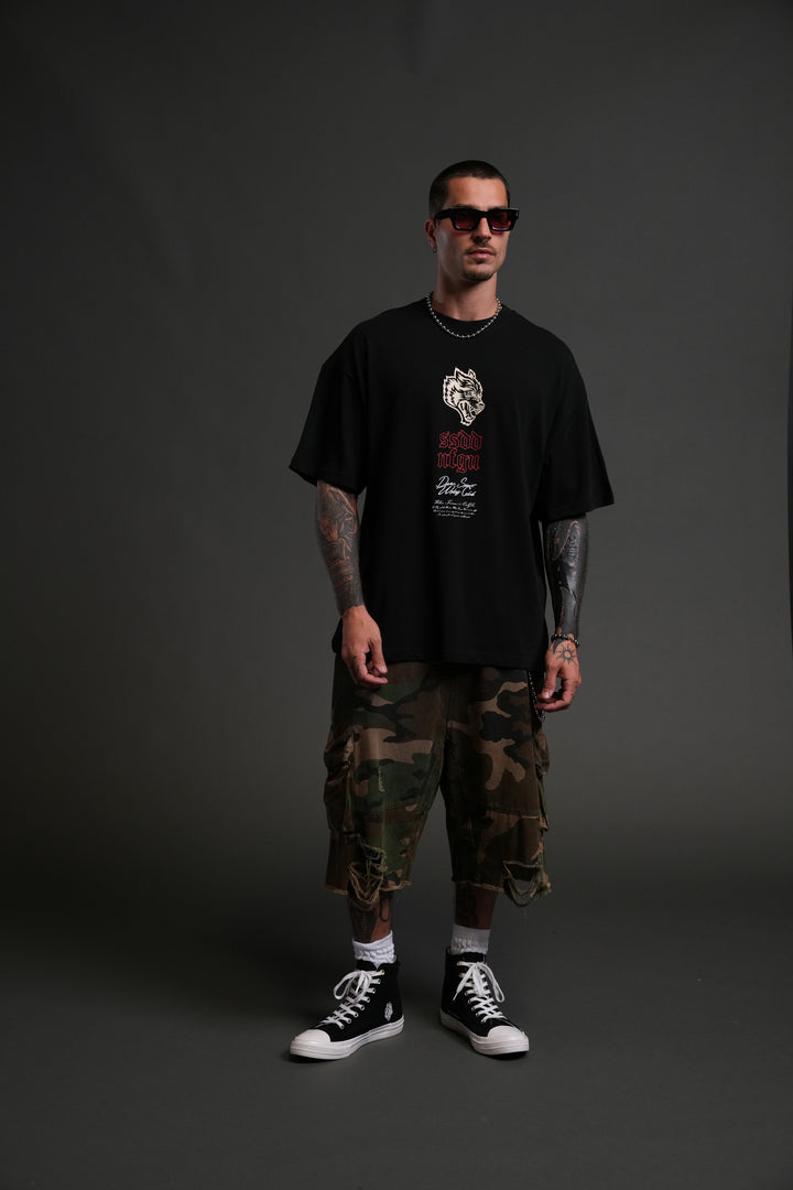 Reaper Blossom "Premium" Oversized Tee in Black