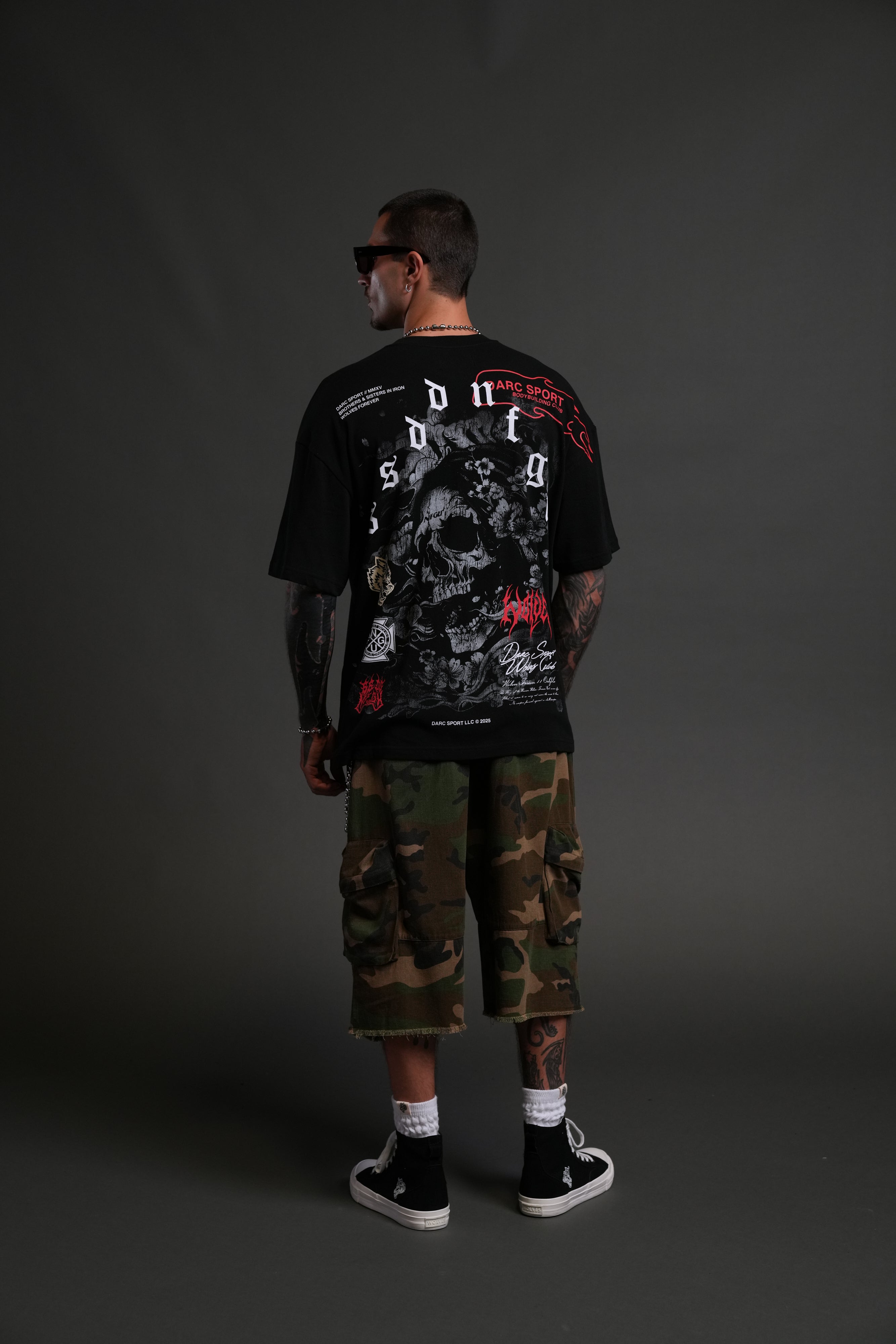 Reaper Blossom "Premium" Oversized Tee in Black