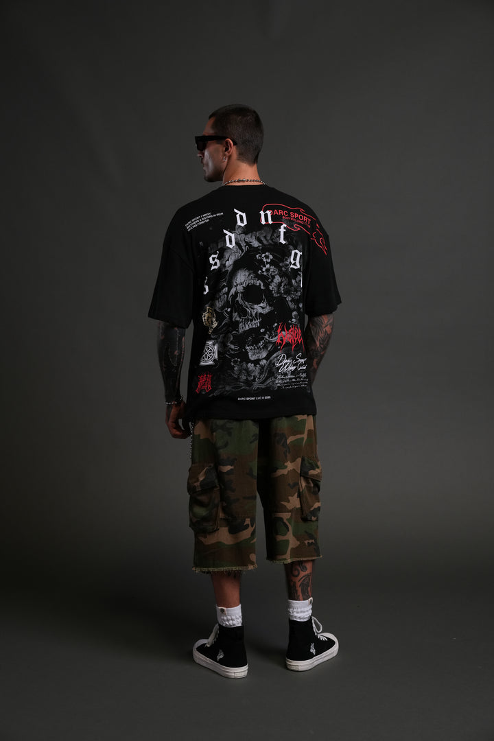 Reaper Blossom "Premium" Oversized Tee in Black