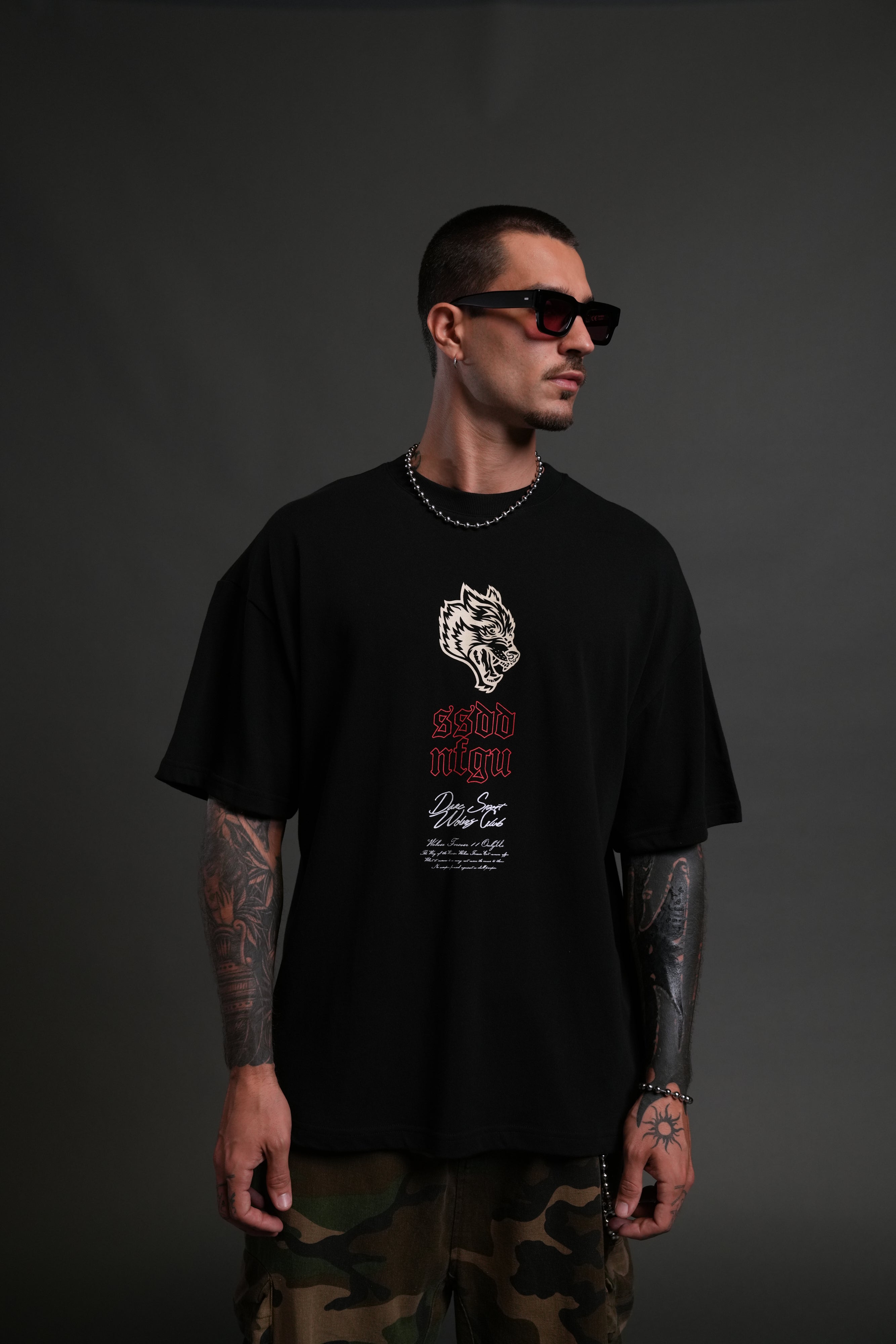 Reaper Blossom "Premium" Oversized Tee in Black