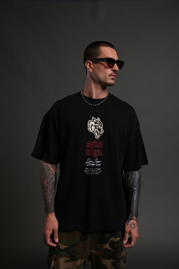 Reaper Blossom "Premium" Oversized Tee in Black