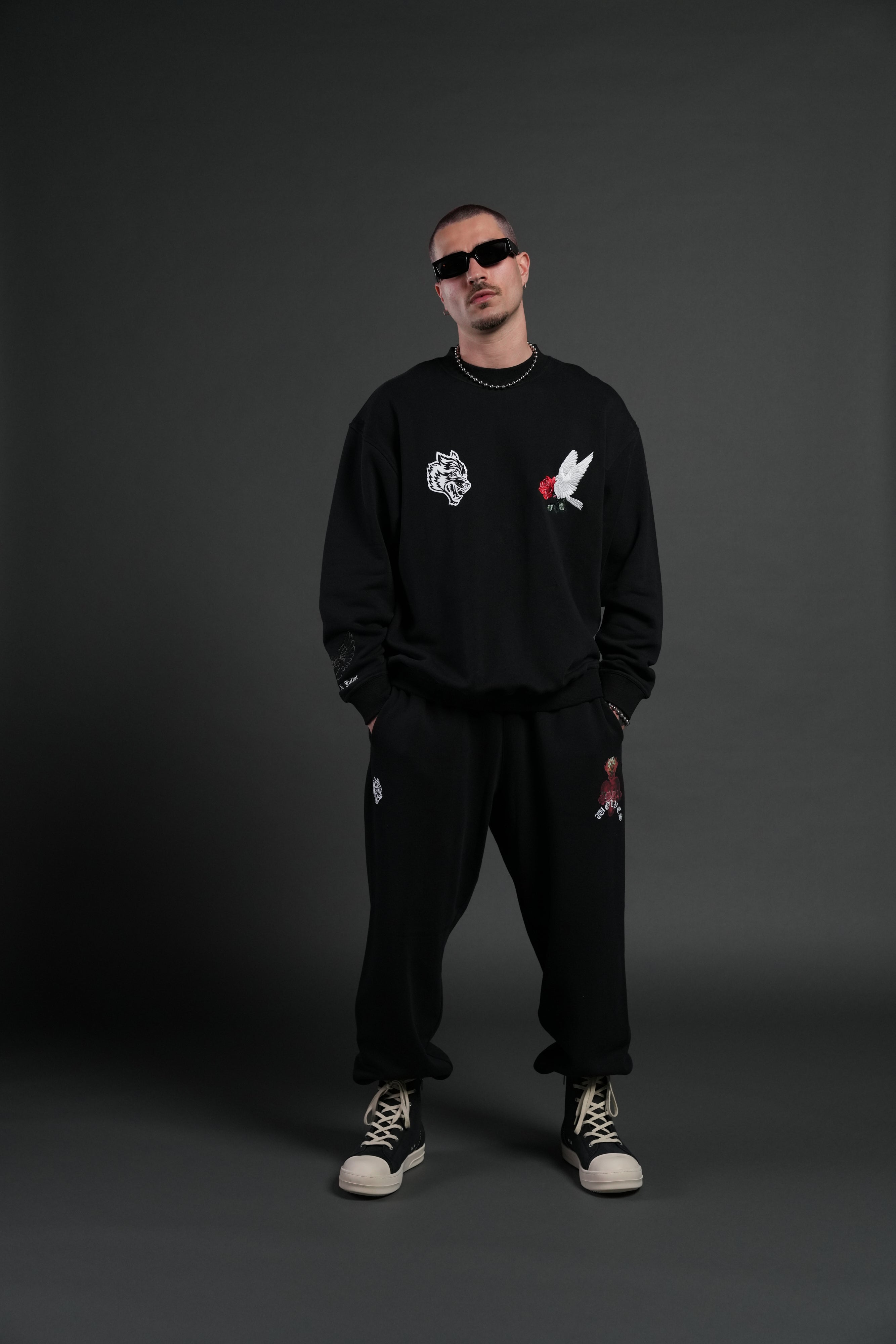 Doomed Love London Unisex Crewneck in Black