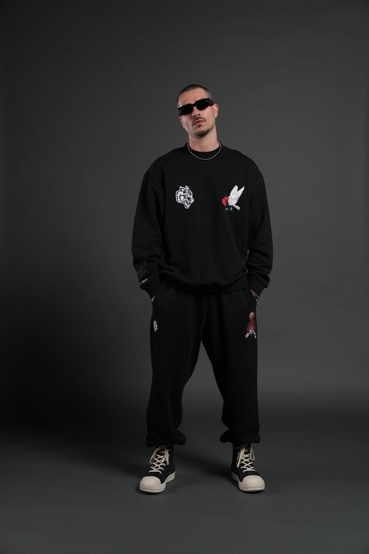 Doomed Love London Unisex Crewneck in Black