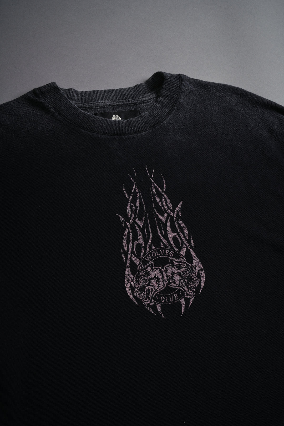 Finite Flame Premium Raw Hem "Box Cut" Unisex Tee in Black
